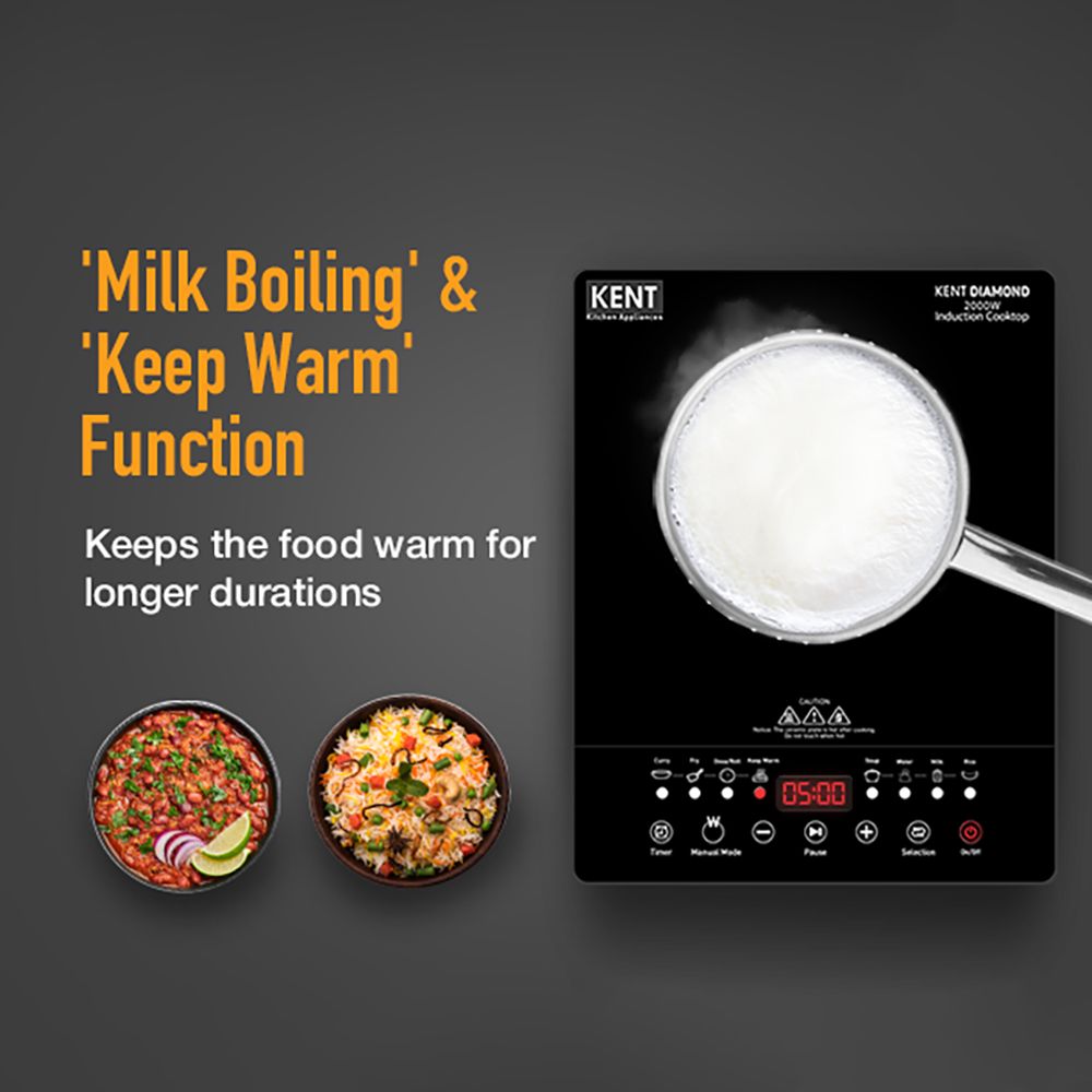 KENT Diamond 2000W Induction Cooktop with 8 Preset Menus KENT Diamond 2000W Induction Cooktop with 8 Preset Menus_9