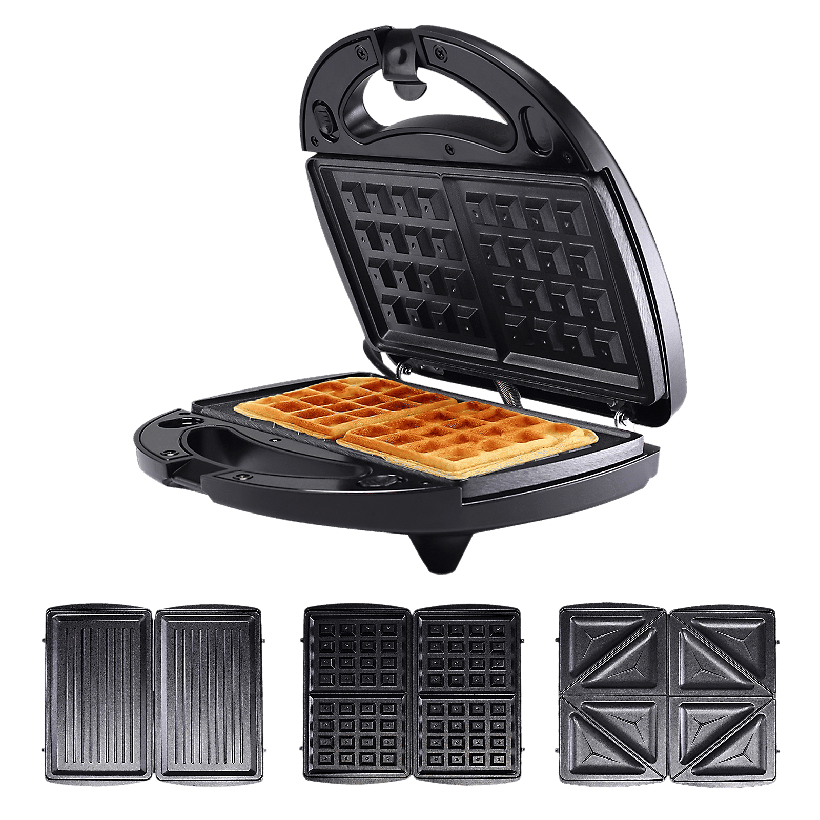 Croma 800W 2 Slice 3-in-1 Sandwich Maker with Automatic Operation (Black) Croma 800W 2 Slice 3-in-1 Sandwich Maker with Automatic Operation (Black)_1