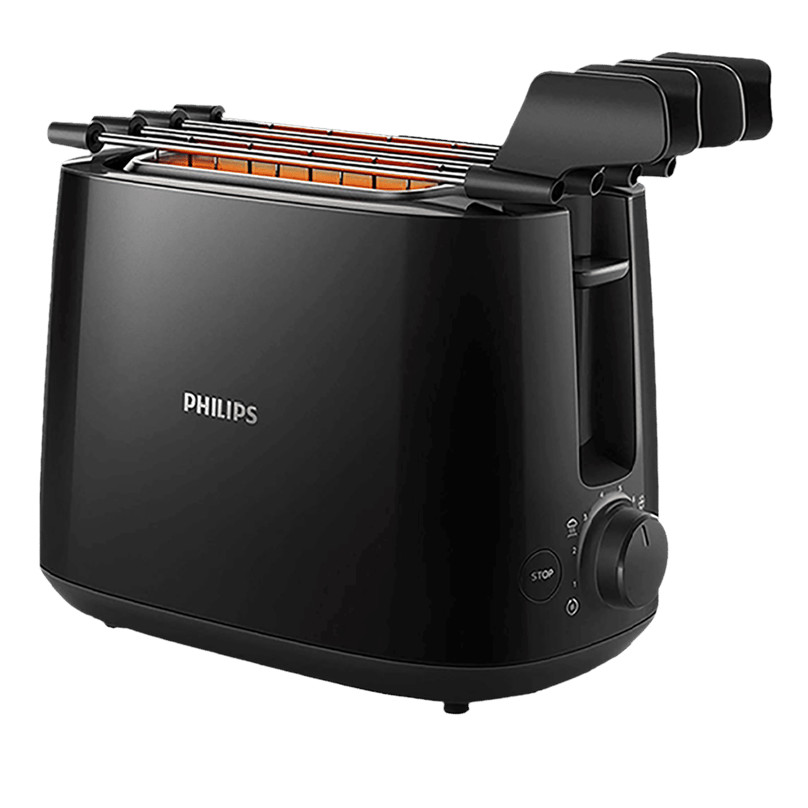 PHILIPS Daily Collection 650W 2 Slice Pop-Up Toaster with Integrated Bun Rack (Black) PHILIPS Daily Collection 650W 2 Slice Pop-Up Toaster with Integrated Bun Rack (Black)_1