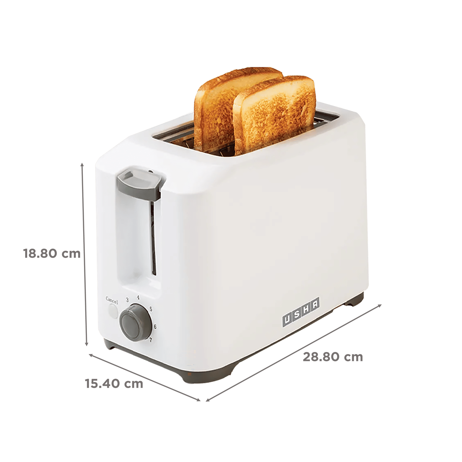 USHA PT 3720 700W 2 Slice Pop-Up Toaster with Plastic Shock Proof Body (White) USHA PT 3720 700W 2 Slice Pop-Up Toaster with Plastic Shock Proof Body (White)_2