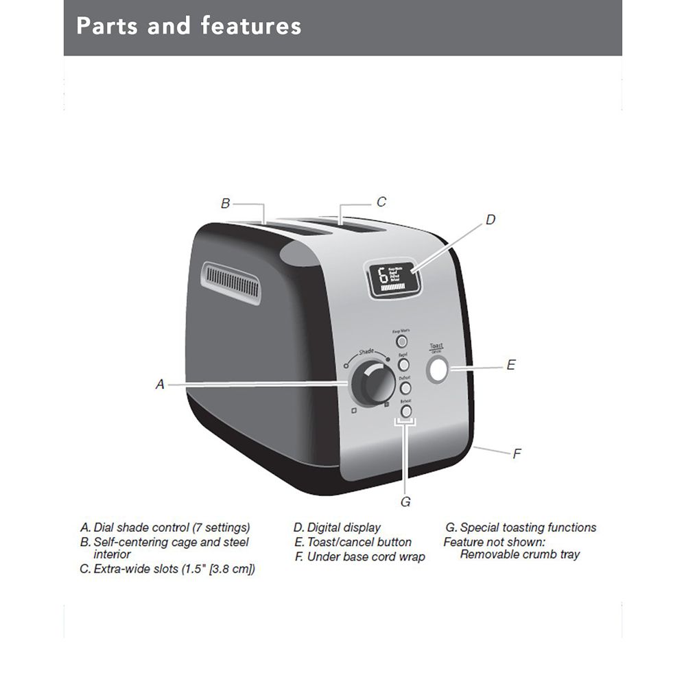 KitchenAid 1100W 2 Slice Pop-Up Toaster with Auto Shut Off Function (Onyx Black) KitchenAid 1100W 2 Slice Pop-Up Toaster with Auto Shut Off Function (Onyx Black)_6