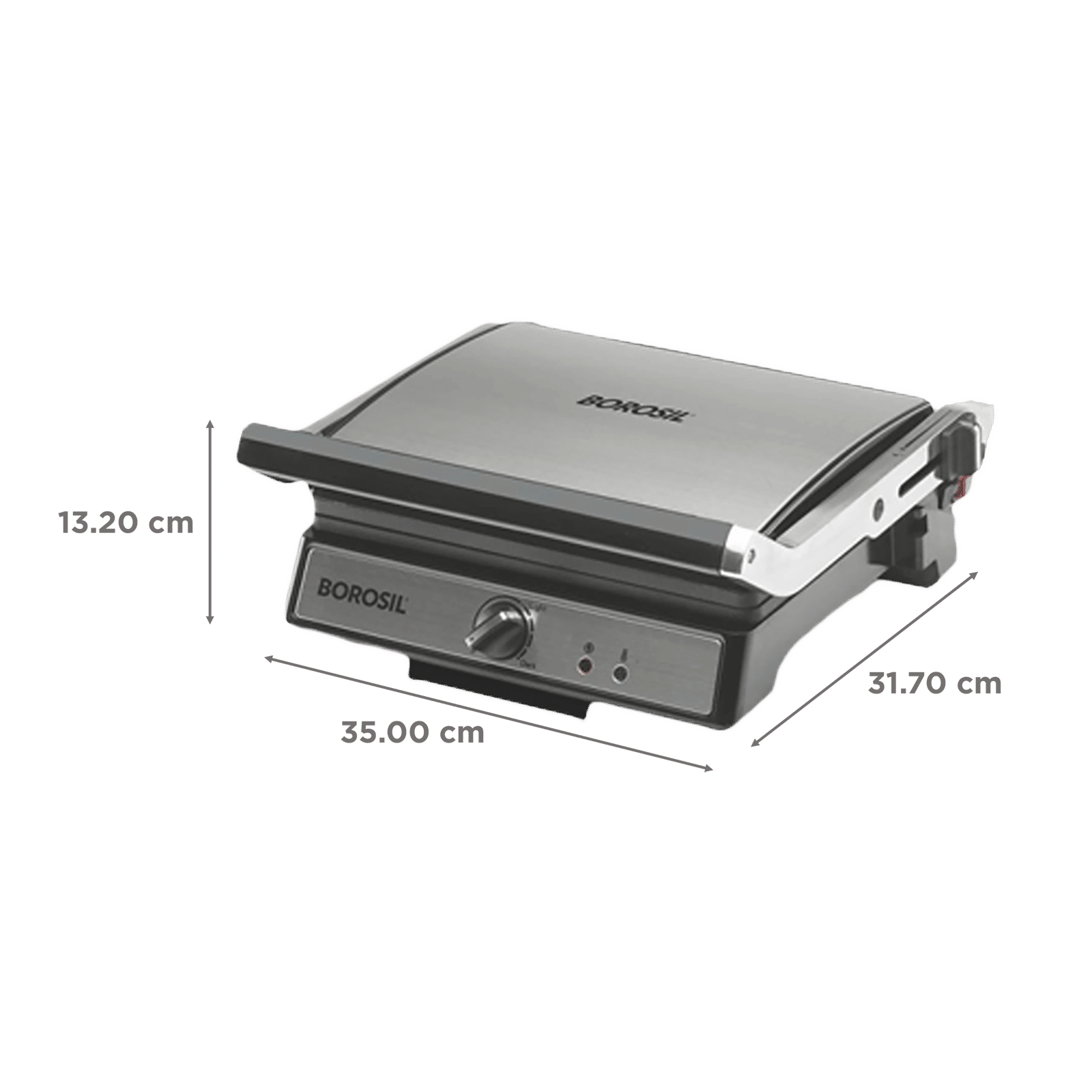 BOROSIL SuperJumbo 2000W 4 Slice Sandwich Maker with Oil Drip Collector Tray (Silver)_2
