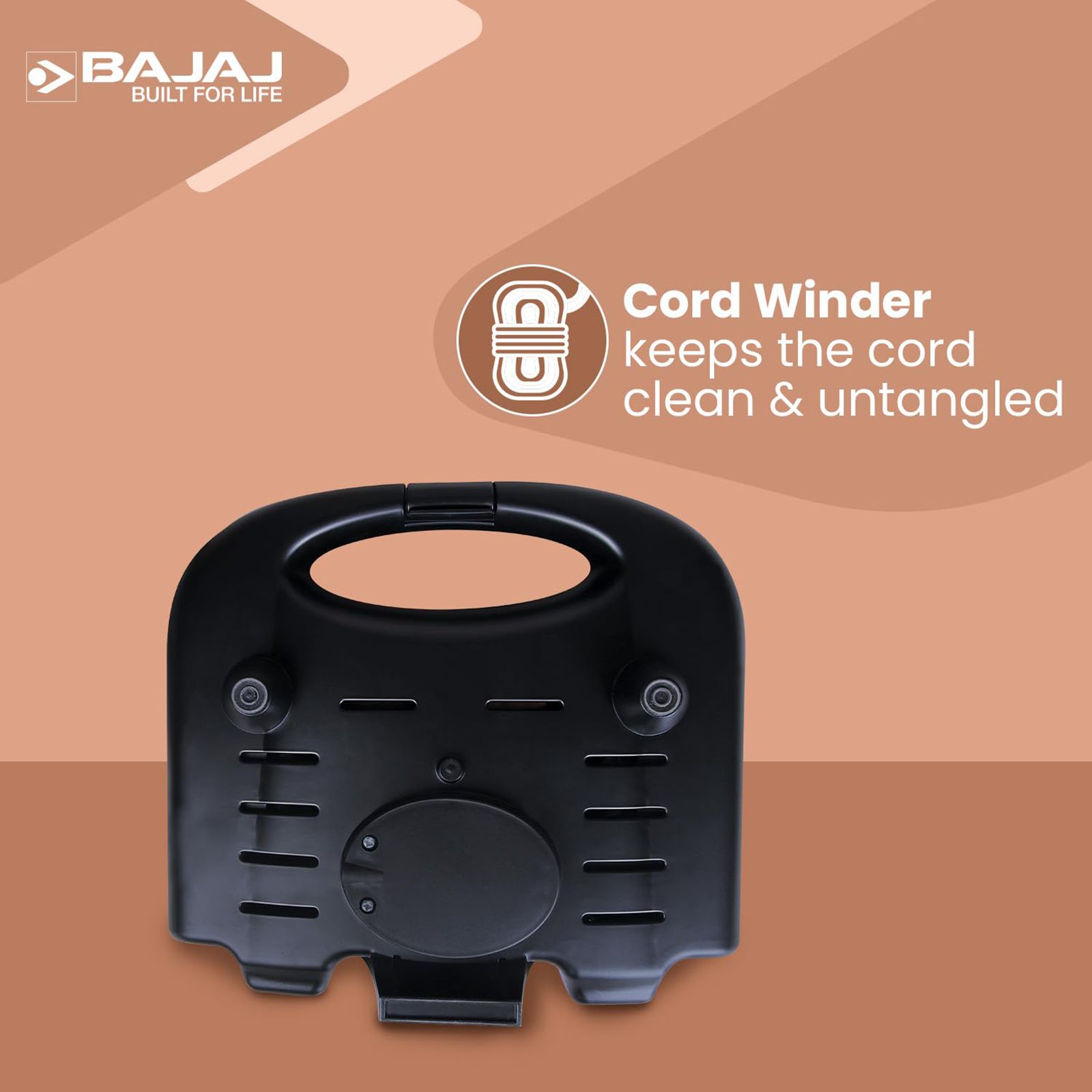 BAJAJ SWX 3 Deluxe 800W 2 Slice Sandwich Maker with LED Neon Indicator (Black) BAJAJ SWX 3 Deluxe 800W 2 Slice Sandwich Maker with LED Neon Indicator (Black)_10