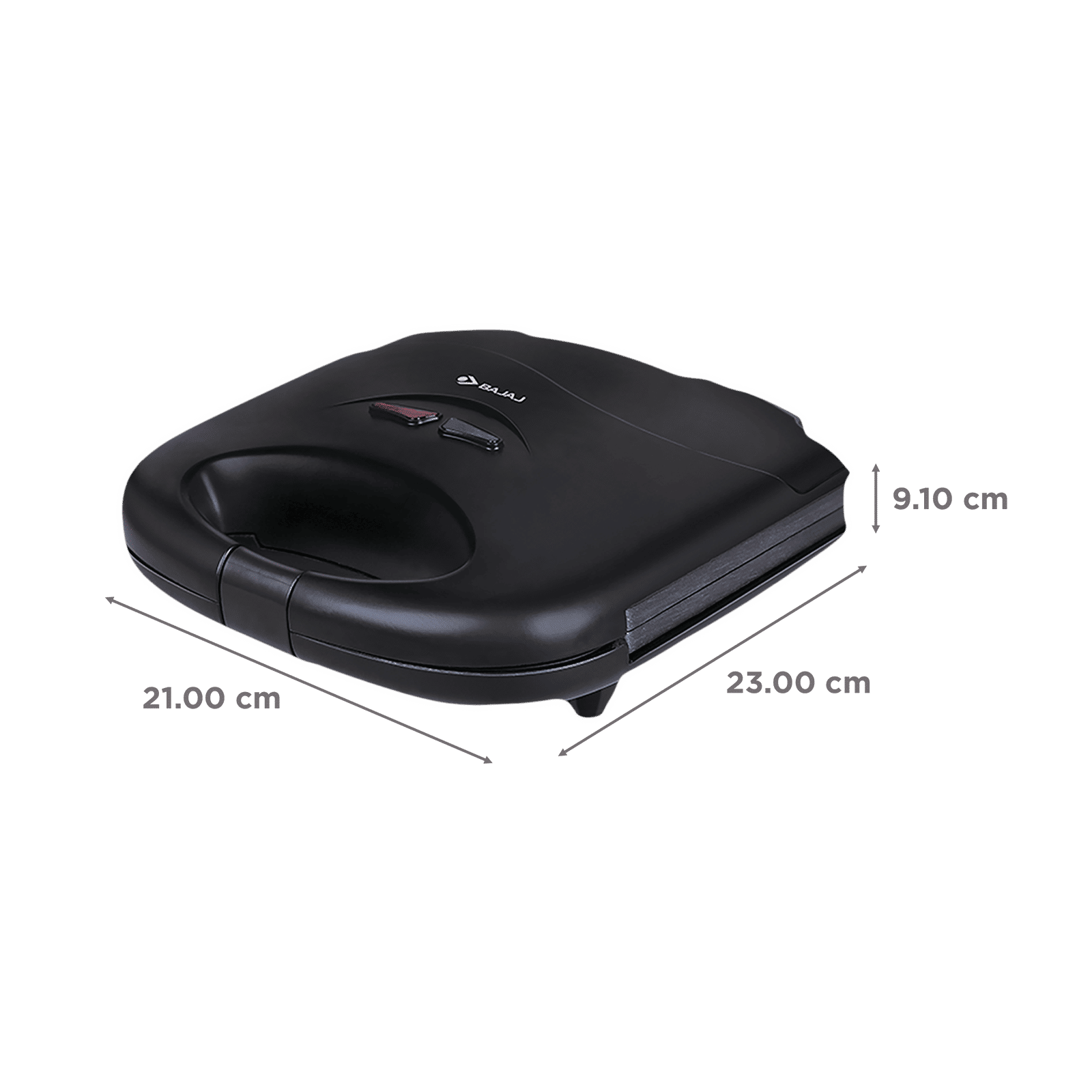 BAJAJ SWX 3 Deluxe 800W 2 Slice Sandwich Maker with LED Neon Indicator (Black) BAJAJ SWX 3 Deluxe 800W 2 Slice Sandwich Maker with LED Neon Indicator (Black)_2