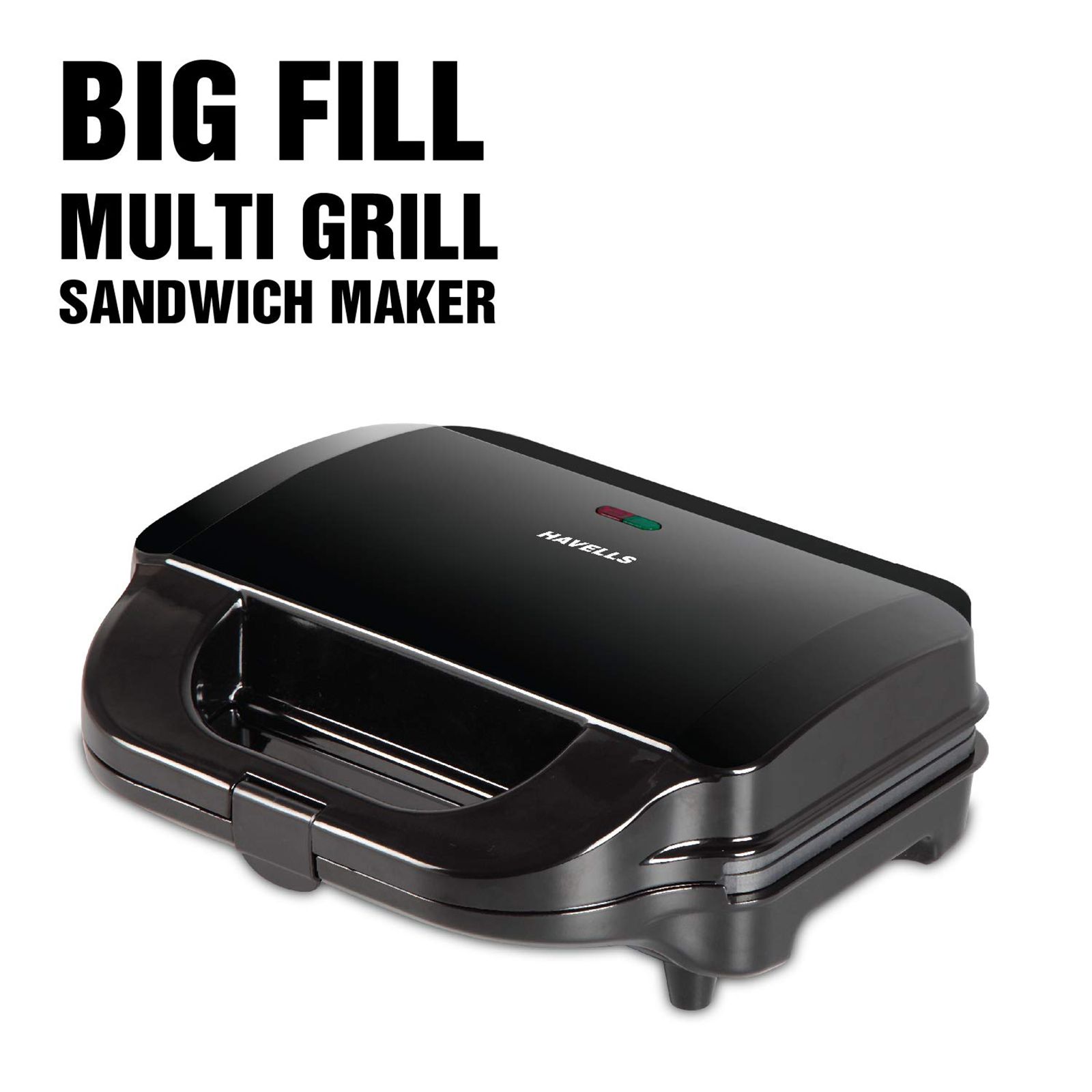 HAVELLS Big Fill 900W 2 Slice Sandwich Maker with Cool Touch Handle (Black) HAVELLS Big Fill 900W 2 Slice Sandwich Maker with Cool Touch Handle (Black)_4