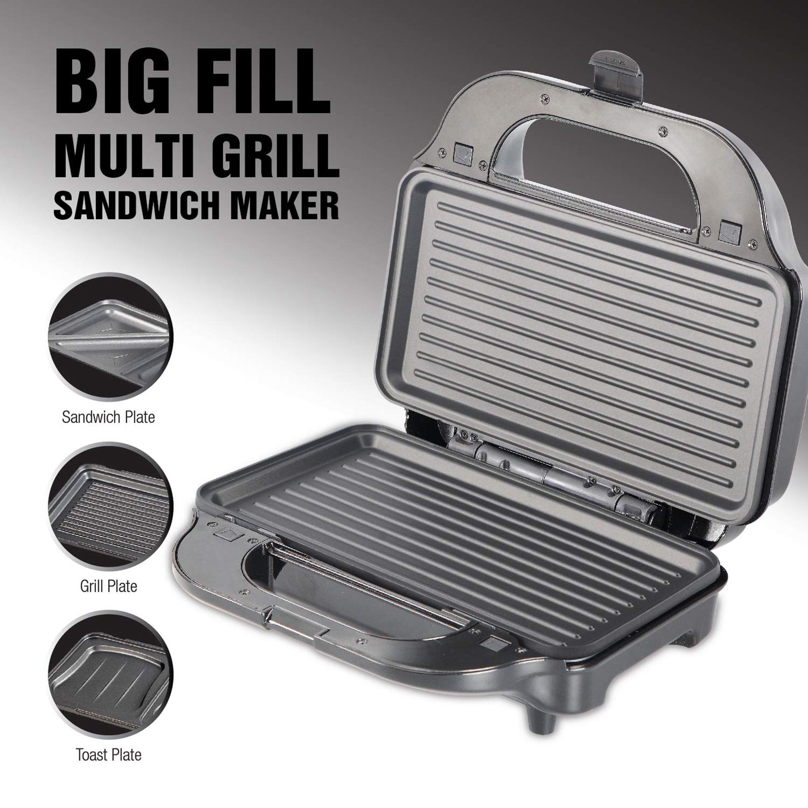 HAVELLS Big Fill 900W 2 Slice Sandwich Maker with Cool Touch Handle (Black) HAVELLS Big Fill 900W 2 Slice Sandwich Maker with Cool Touch Handle (Black)_7