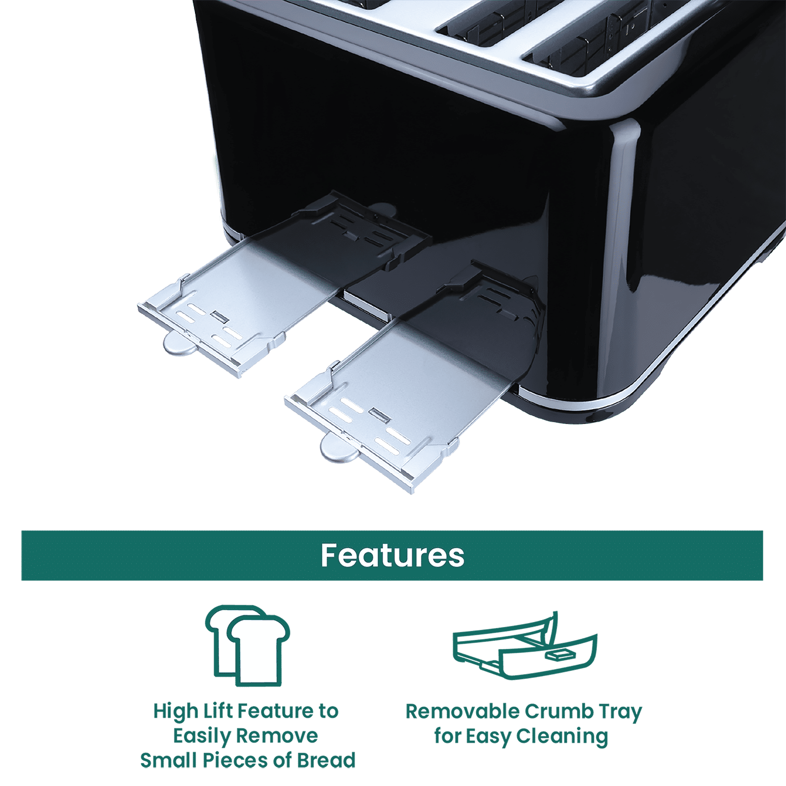 Croma 1740W 4 Slice Pop-Up Toaster with Removable Crumb Tray (Black)_14