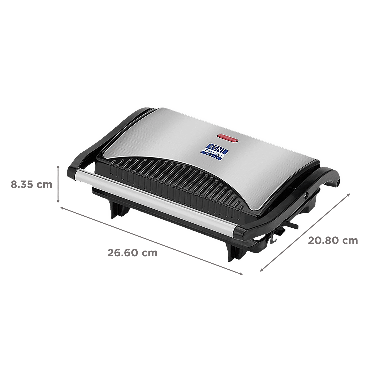 KENT 700W 2 Slice Sandwich Maker with Automatic Temperature Cut Off (Metallic Silver)_2