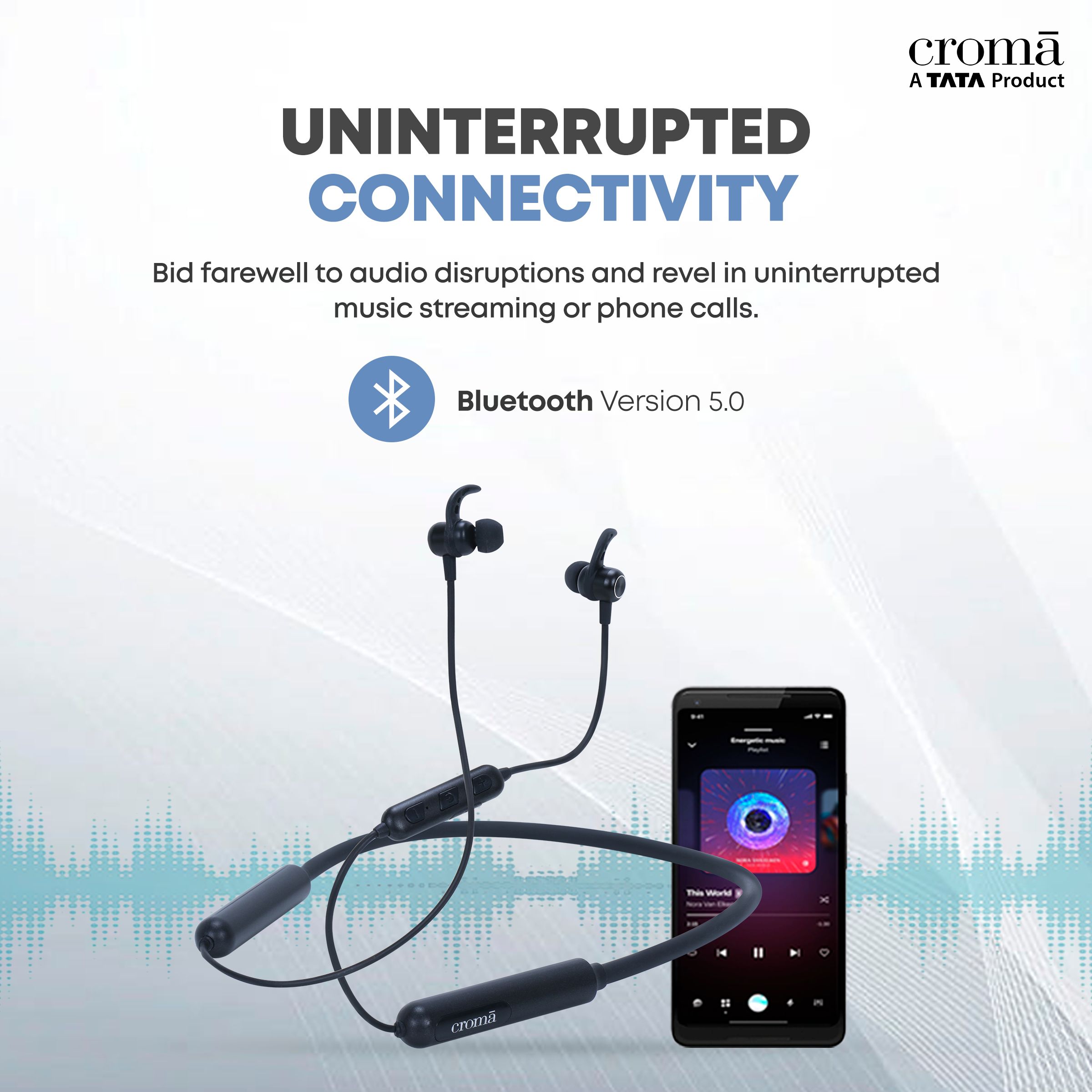 Croma Neckband (Type-C Fast Charging, Dual Connection, 80H Playback, Black) Croma Neckband (Type-C Fast Charging, Dual Connection, 80H Playback, Black)_8