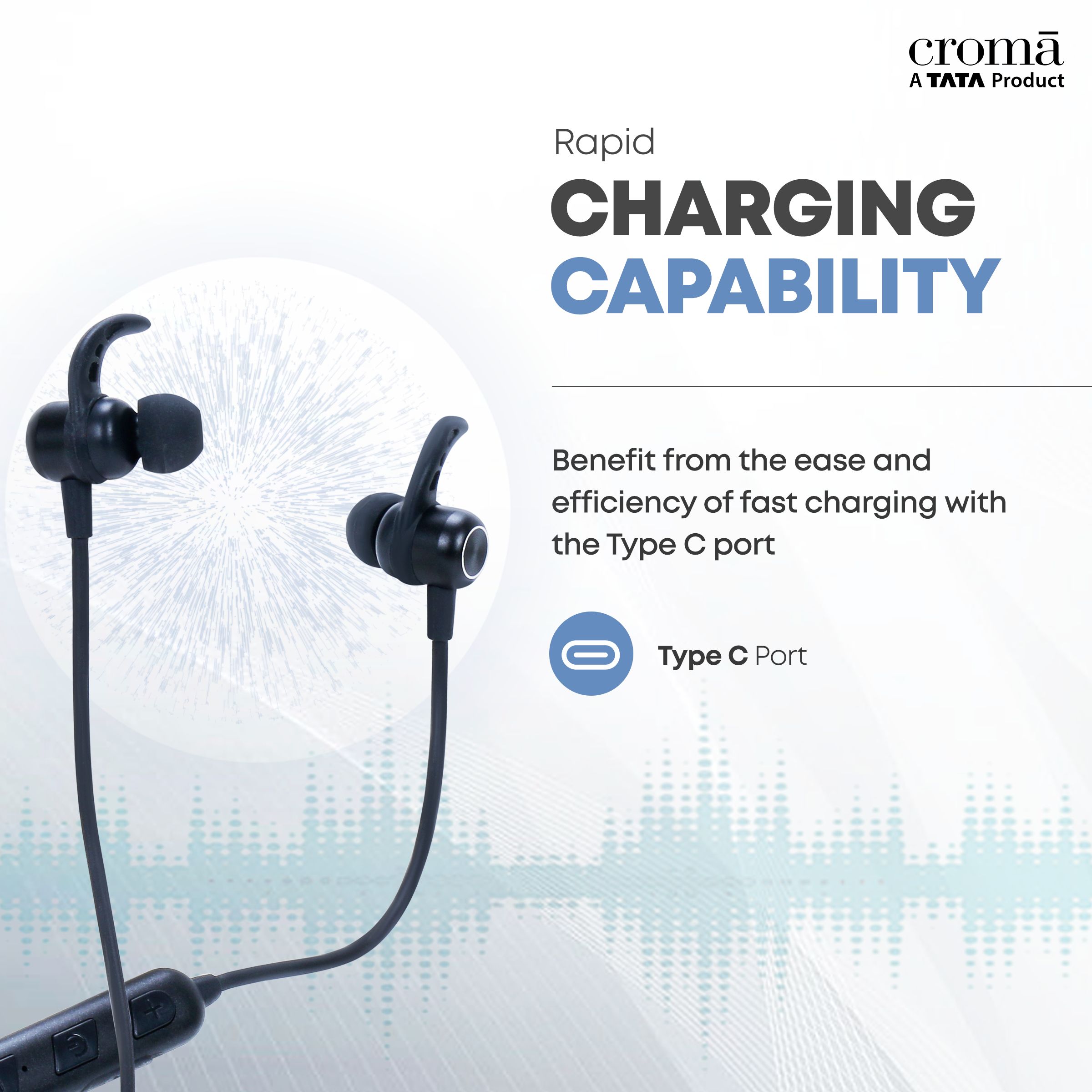 Croma Neckband (Type-C Fast Charging, Dual Connection, 80H Playback, Black) Croma Neckband (Type-C Fast Charging, Dual Connection, 80H Playback, Black)_10