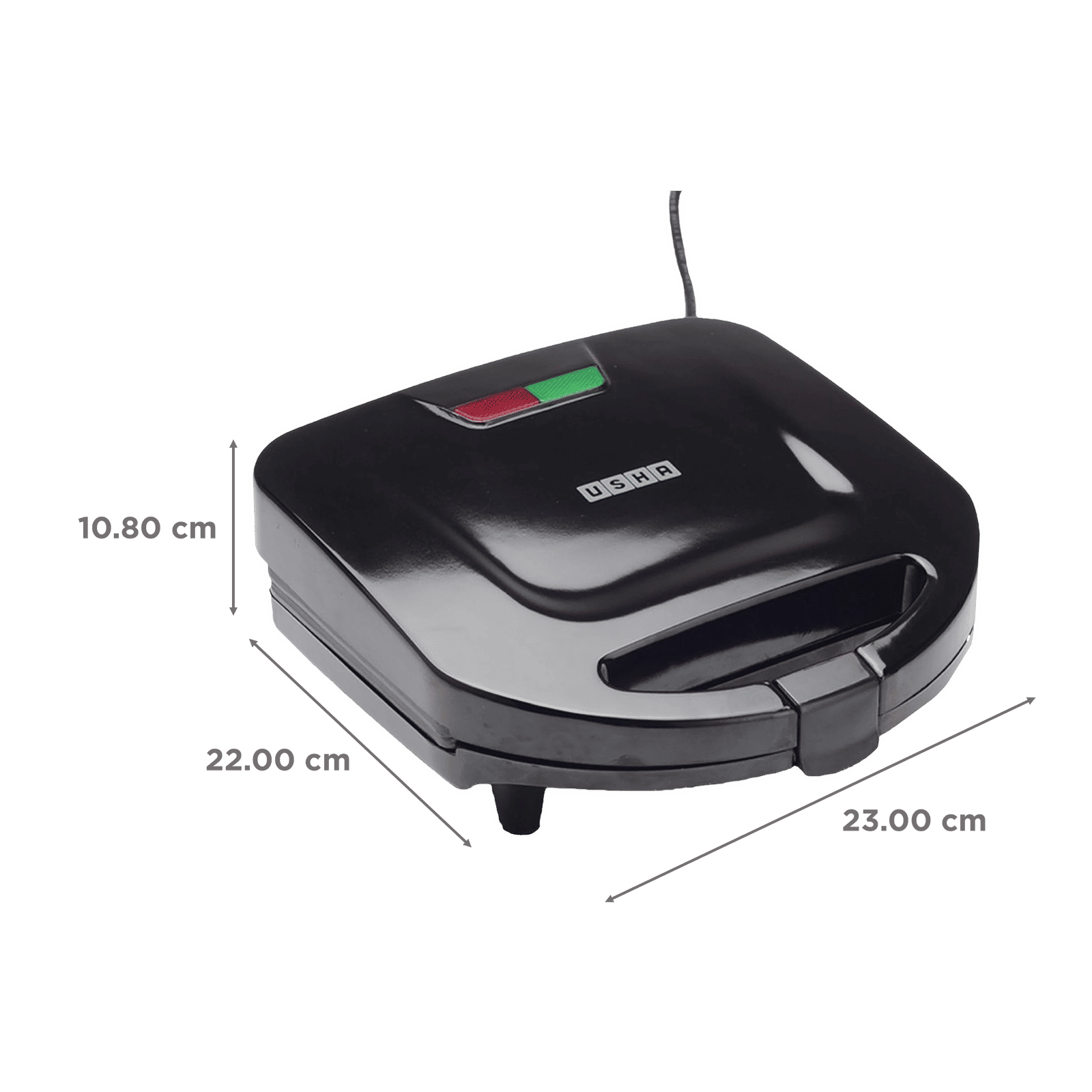 USHA ST 4272 SSG 750W 2 Slice Sandwich Maker with Shockproof (Black)_2