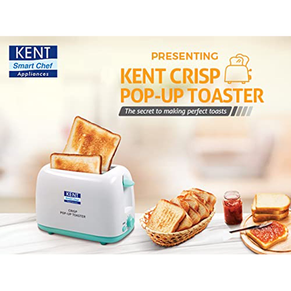KENT Crisp 650-750W 2 Slice Pop-Up Toaster with 6 Heat Setting (White) KENT Crisp 650-750W 2 Slice Pop-Up Toaster with 6 Heat Setting (White)_4
