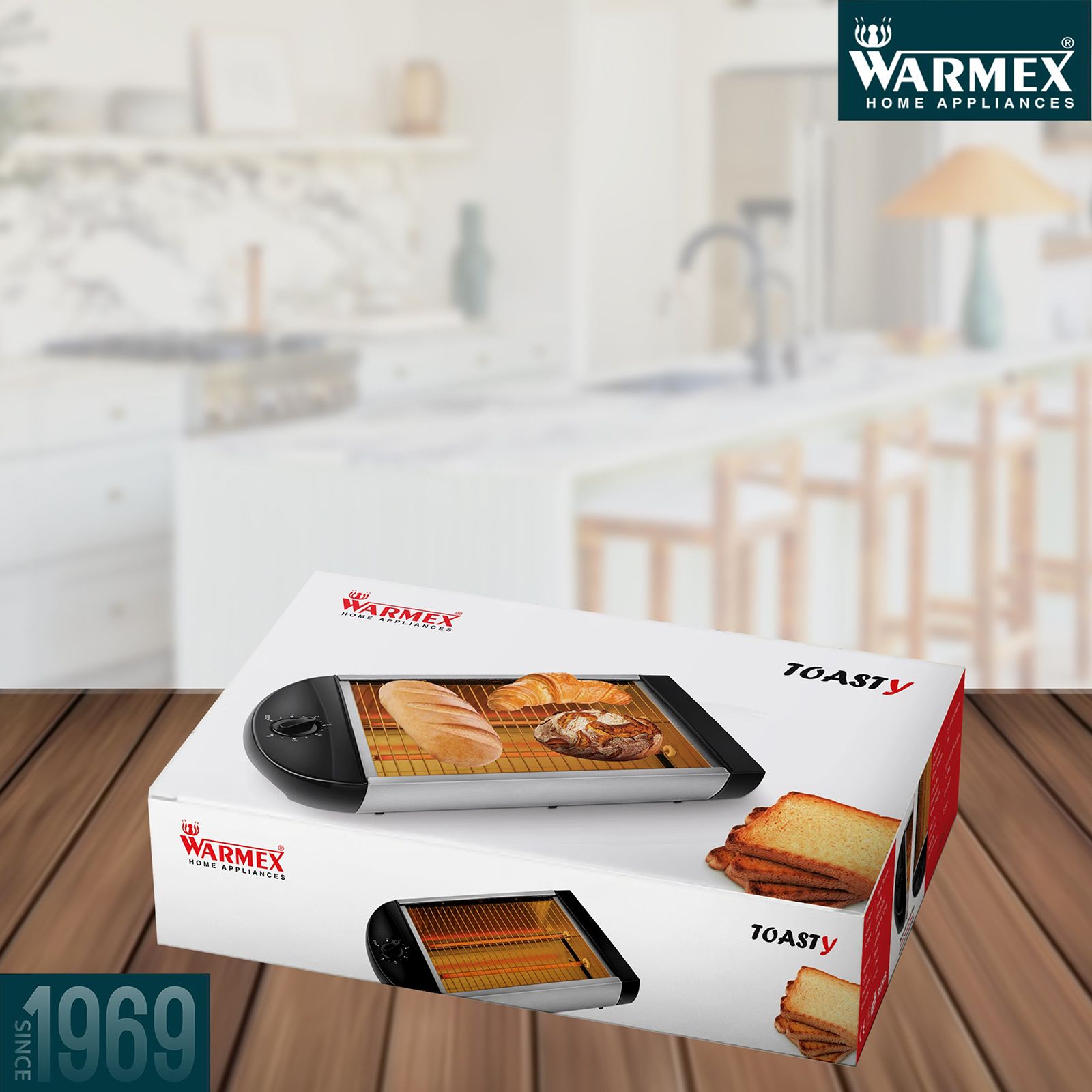WARMEX Toasty 600W 4 Slice Open Toaster with Two Quartz Heating Tube (Black)_5