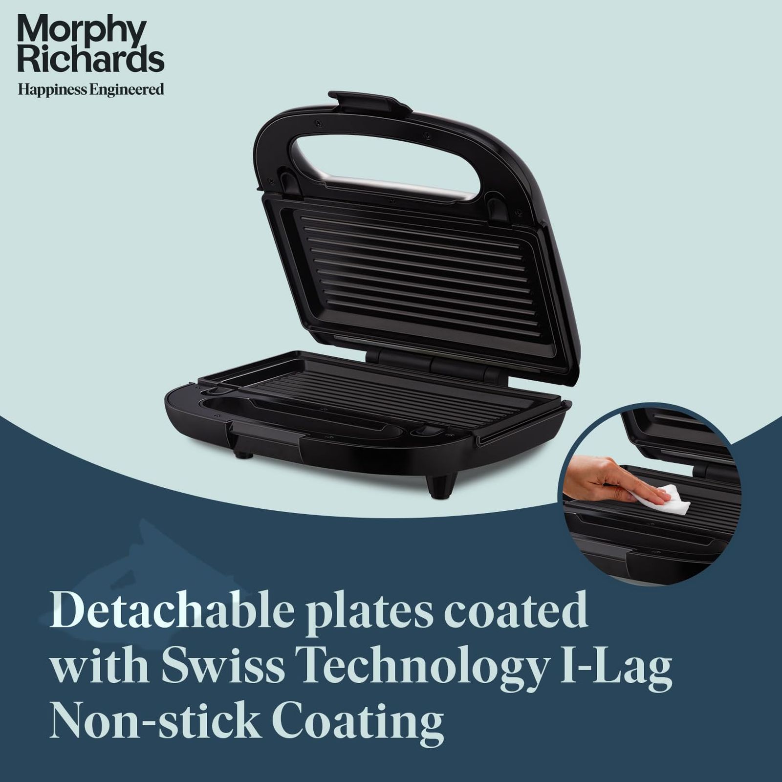 morphy richards Luxe 750W 2 Slice Sandwich Maker with I-Lag Non-stick Coating (Rose Gold) morphy richards Luxe 750W 2 Slice Sandwich Maker with I-Lag Non-stick Coating (Rose Gold) _10