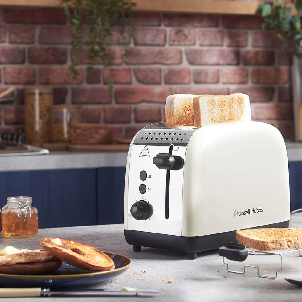 Russell Hobbs Colours Plus 1600W 2 Slice Pop-Up Toaster with Browning Levels (Cream)_11