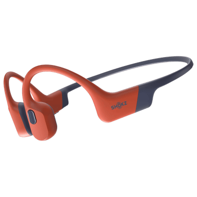 SHOKZ OpenSwim Pro Bone Conduction Bluetooth Headphone with Environmental Noise Cancellation (IP68 Waterproof, Built For Swimming, Red)