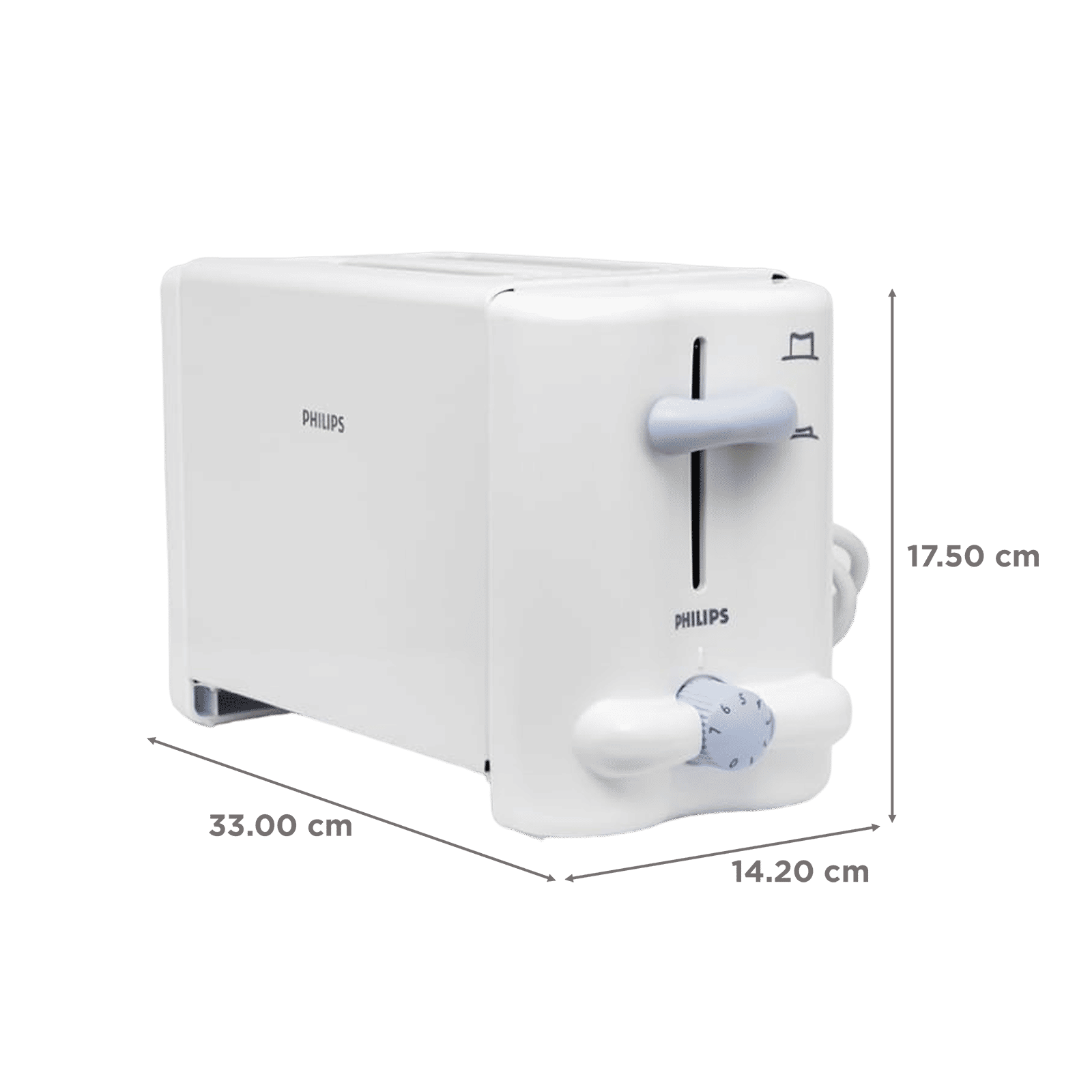 PHILIPS HD4815/28 800W 2 Slice Pop-Up Toaster with 7 Level Browning Controls (White) PHILIPS HD4815/28 800W 2 Slice Pop-Up Toaster with 7 Level Browning Controls (White)_2