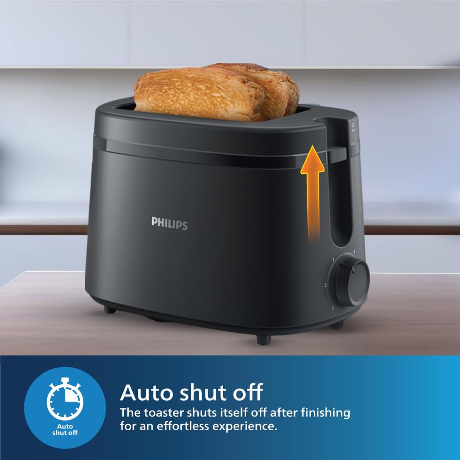 PHILIPS Essentials Collection 1000 Series 650W 2 Slice Pop-Up Toaster with 6 Level Browning Controls (Charcoal Grey)_6