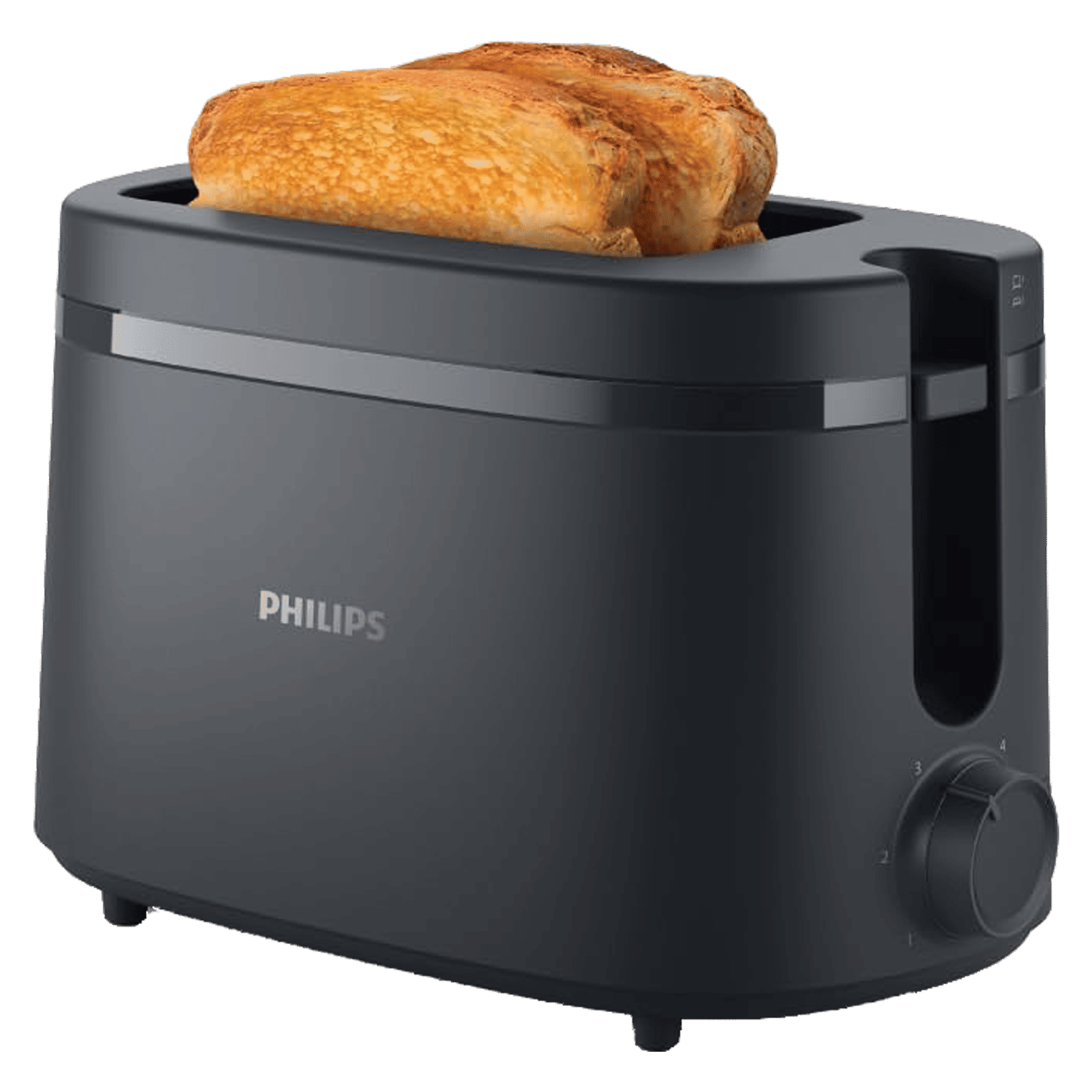 PHILIPS Essentials Collection 1000 Series 650W 2 Slice Pop-Up Toaster with 6 Level Browning Controls (Charcoal Grey)_1