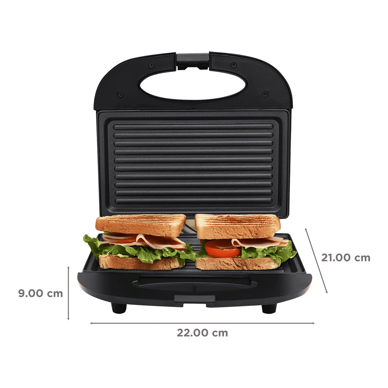 Croma 750W 2 Slice Sandwich Maker with Non Stick Grill Plates (Black) Croma 750W 2 Slice Sandwich Maker with Non Stick Grill Plates (Black)_2