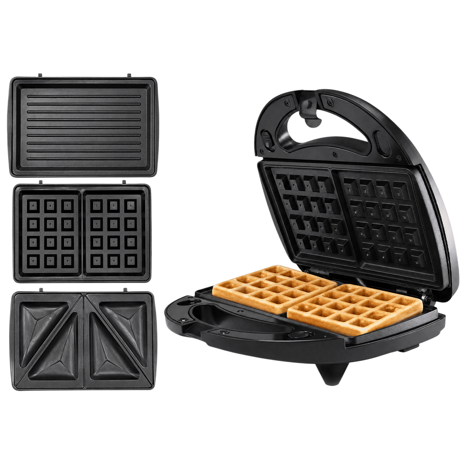 Croma 800W 2 Slice 3-in-1 Sandwich Maker with Automatic Operation (Black)_1
