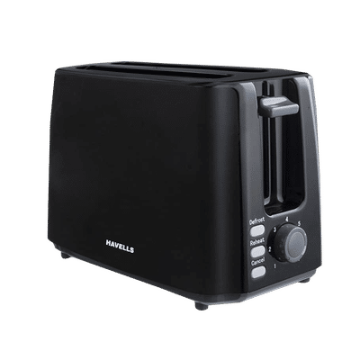 HAVELLS Crisp Plus 750W 2 Slice Pop-Up Toaster with 7 Temperature Settings (Black)