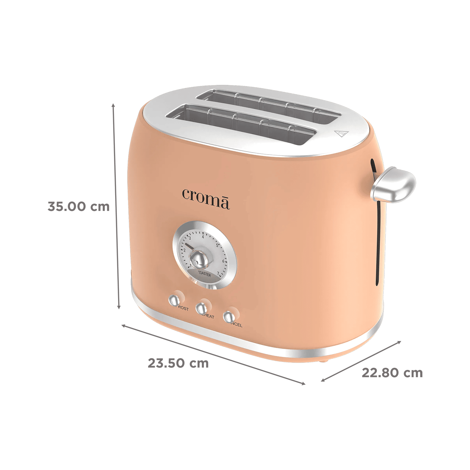 Croma 800W 2 Slice Pop-Up Toaster with Removable Crumb Tray (Peach) Croma 800W 2 Slice Pop-Up Toaster with Removable Crumb Tray (Peach)_2