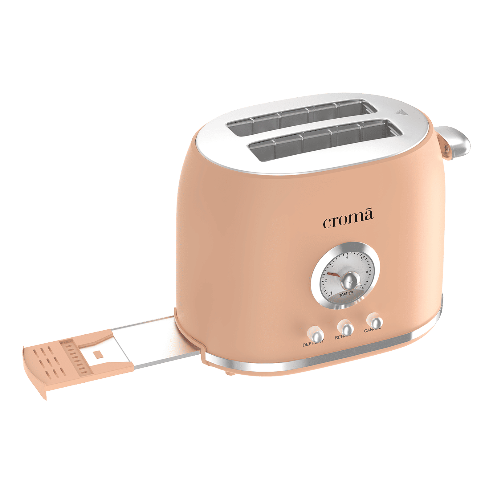 Croma 800W 2 Slice Pop-Up Toaster with Removable Crumb Tray (Peach) Croma 800W 2 Slice Pop-Up Toaster with Removable Crumb Tray (Peach)_9