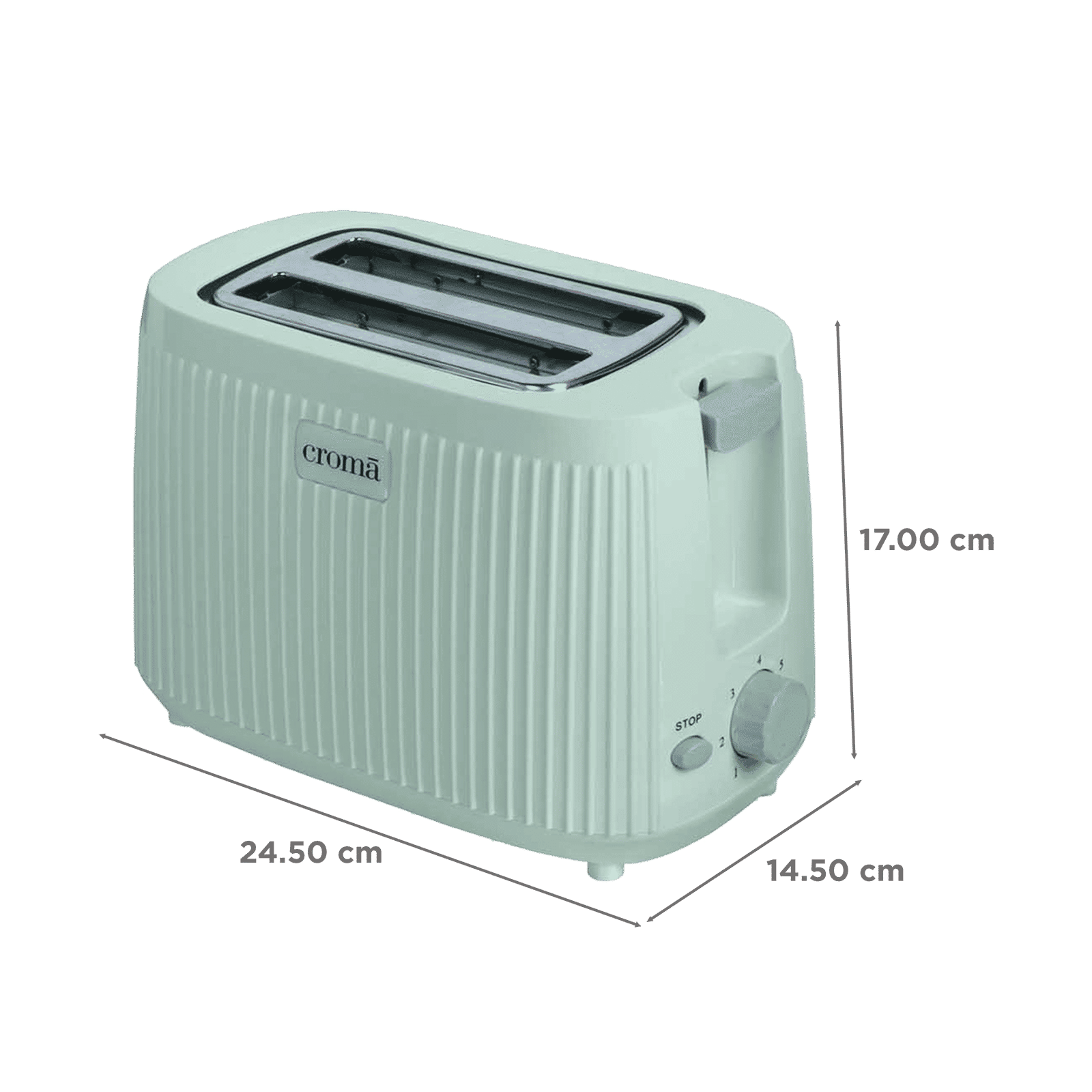 Croma 650W 2 Slice Pop-Up Toaster with 7 Variable Electronic Browning Control (Mint Green) Croma 650W 2 Slice Pop-Up Toaster with 7 Variable Electronic Browning Control (Mint Green)_2