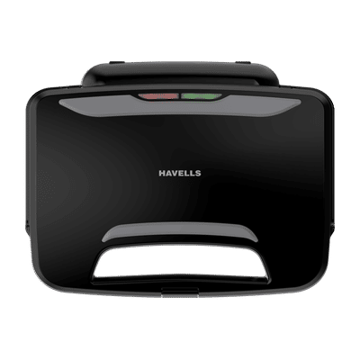 HAVELLS Hexo Big Fill 900W 2 Slice 2-in-1 Sandwich Maker with Cool Touch Handle (Black)