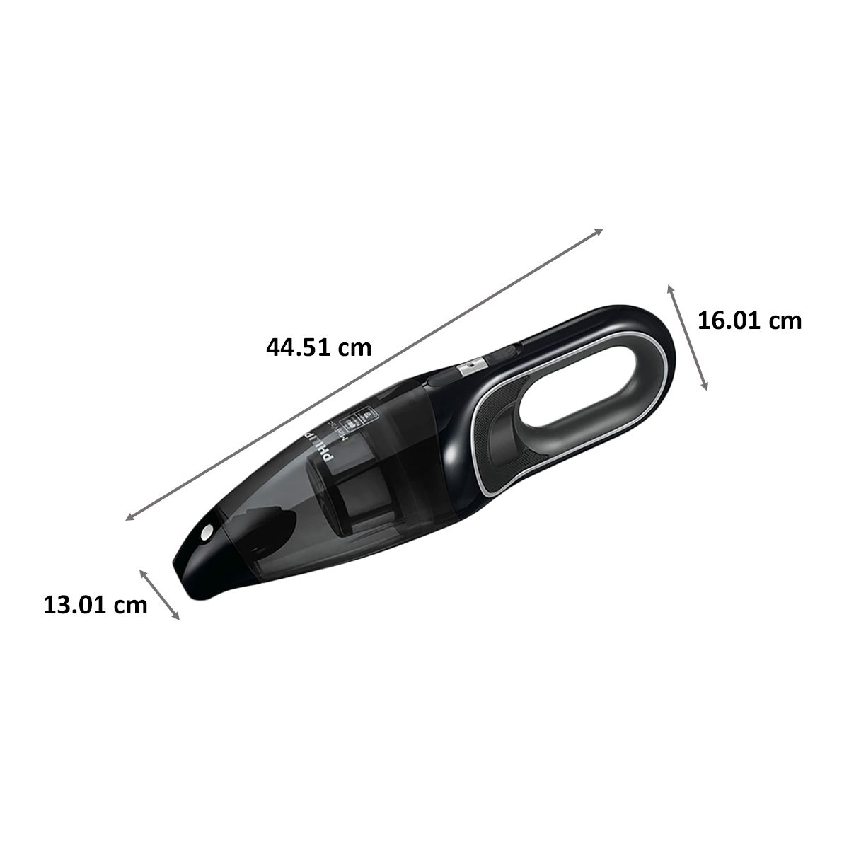 PHILIPS MiniVac 120 Watts Car Vacuum Cleaner (0.5 Litres Tank, FC6141/01, Deep Black/Silver) PHILIPS MiniVac 120 Watts Car Vacuum Cleaner (0.5 Litres Tank, FC6141/01, Deep Black/Silver)_2