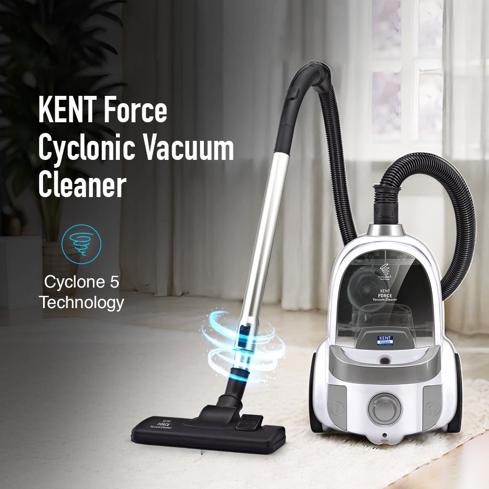 KENT Force Cyclonic 2000W Dry Vacuum Cleaner with Advanced Cleaning Technology (Auto Power Cord Retractor, Silver) KENT Force Cyclonic 2000W Dry Vacuum Cleaner with Advanced Cleaning Technology (Auto Power Cord Retractor, Silver)_2
