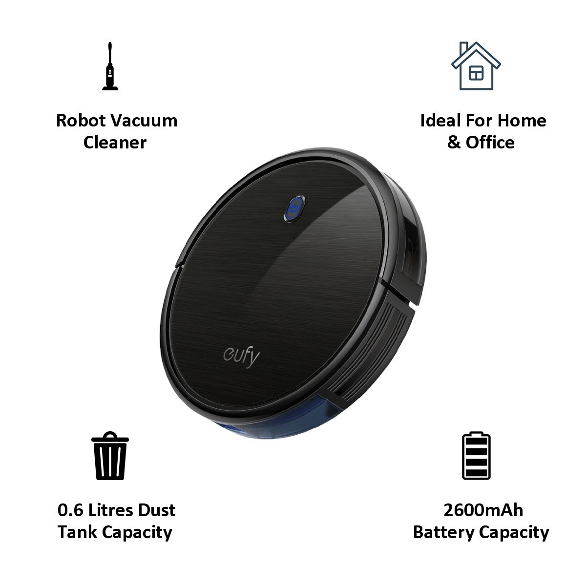 eufy RoboVac 11S Robotic Vacuum Cleaner (0.6 L, T2108111, Black)_3