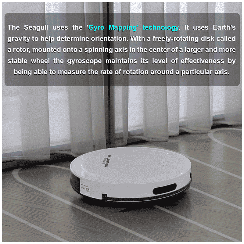 MILAGROW Seagull 30 Watts Robotic Vacuum Cleaner (Wet & Dry, Alexa Voice Enabled, 0.65 L, White)_9