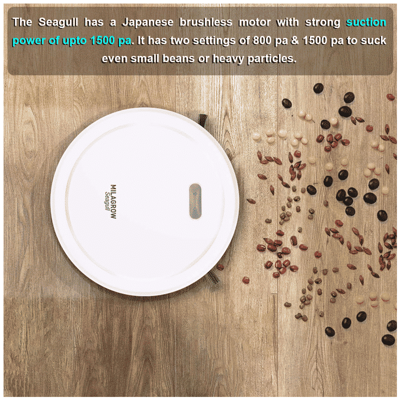 MILAGROW Seagull 30 Watts Robotic Vacuum Cleaner (Wet & Dry, Alexa Voice Enabled, 0.65 L, White)_10