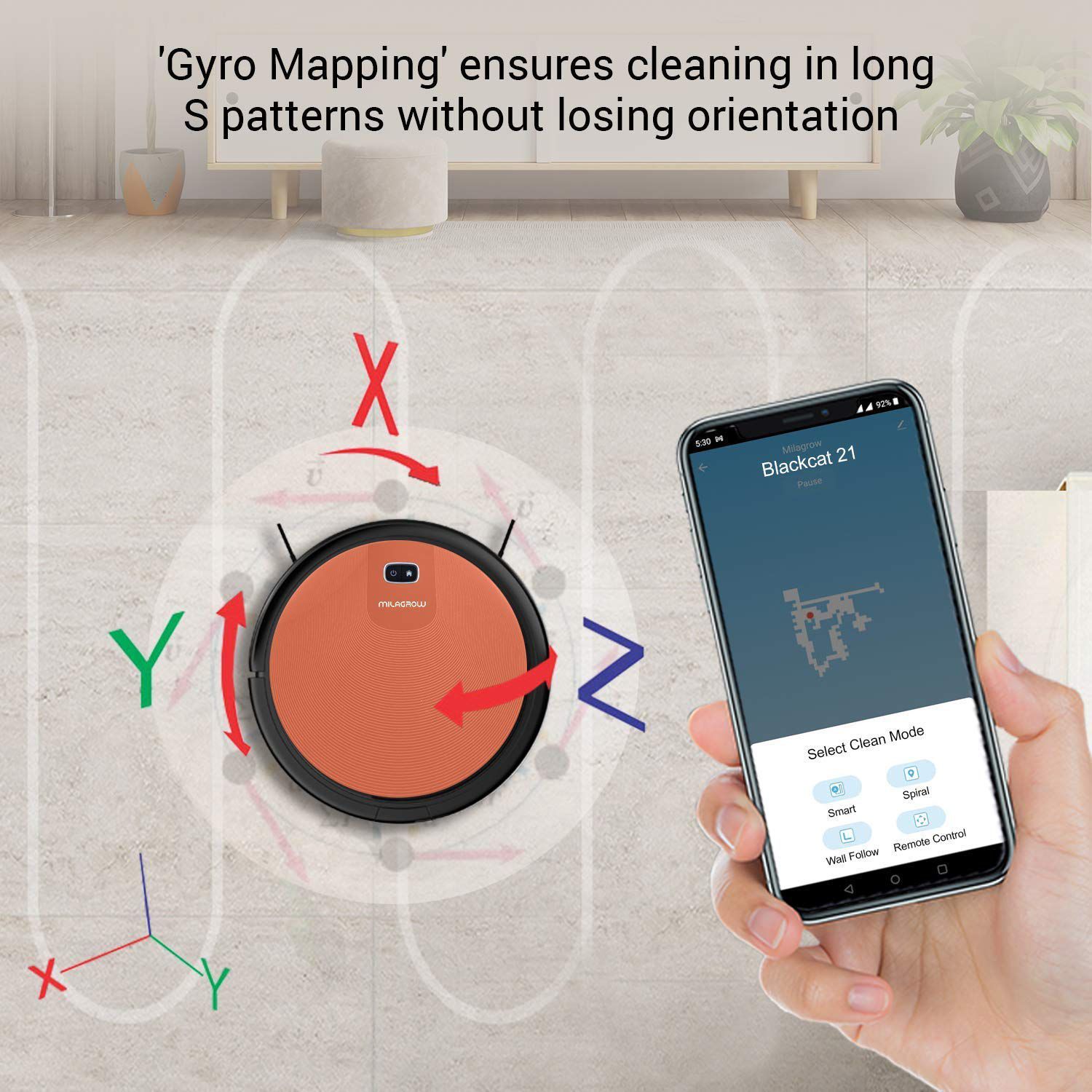 MILAGROW 24 Watts Robotic Vacuum Cleaner (0.6 Litres Tank, Red Hawk-21, Red) MILAGROW 24 Watts Robotic Vacuum Cleaner (0.6 Litres Tank, Red Hawk-21, Red)_7