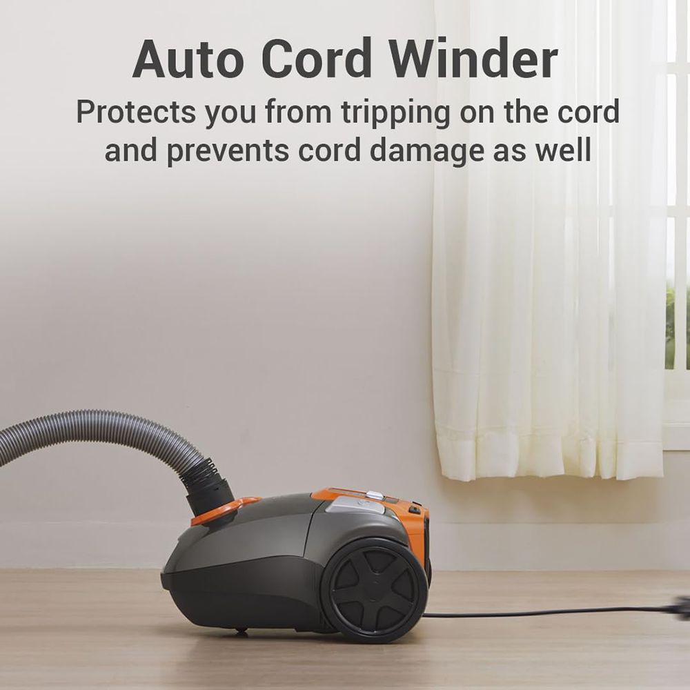 EUREKA FORBES Stellar 1600W Dry Vacuum Cleaner with Suction & Blower Function (LED Vario Power, Orange & Black)_7