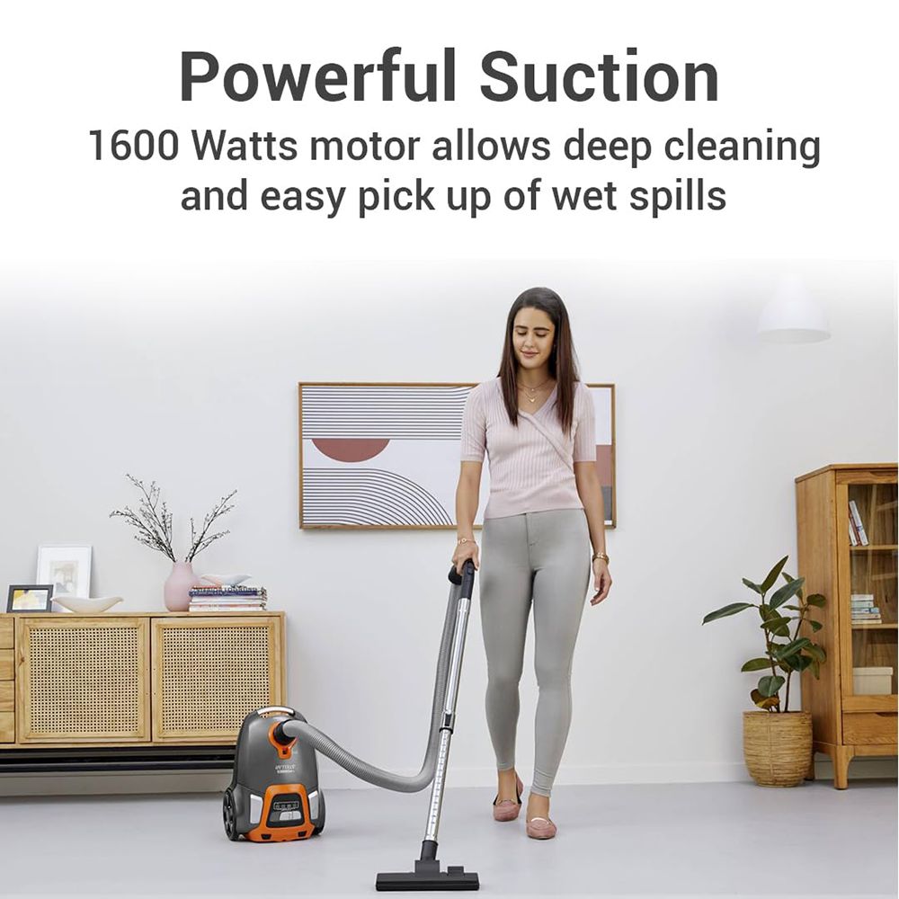 EUREKA FORBES Stellar 1600W Dry Vacuum Cleaner with Suction & Blower Function (LED Vario Power, Orange & Black)_3