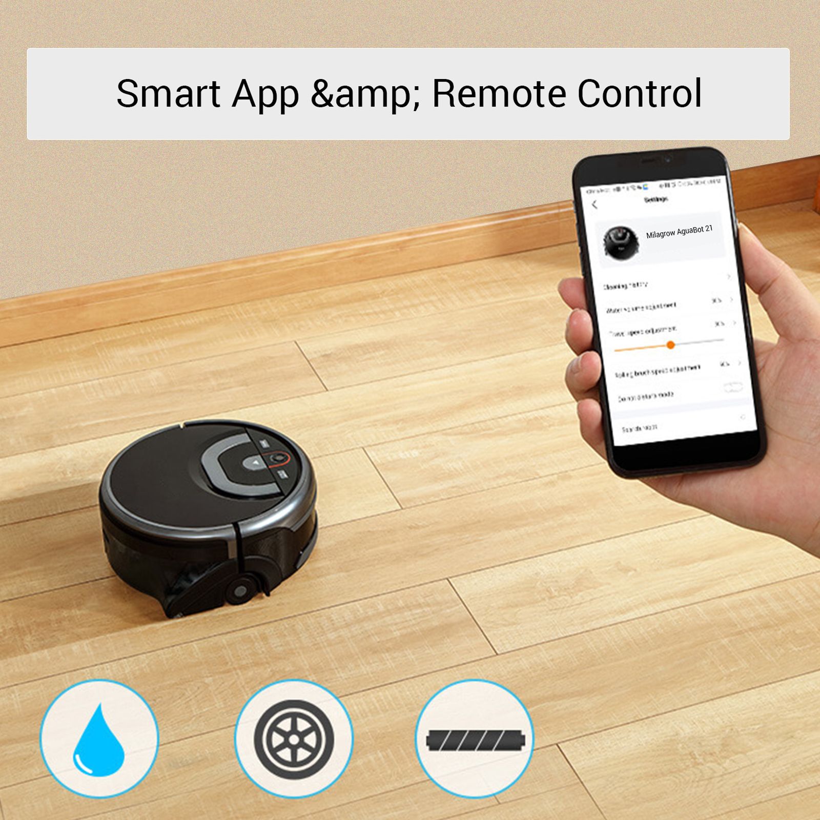 MILAGROW AguaBot 21 11.4 Watts Robotic Vacuum Cleaner (0.9 Litres Tank, MGRV25, Black/Silver) MILAGROW AguaBot 21 11.4 Watts Robotic Vacuum Cleaner (0.9 Litres Tank, MGRV25, Black/Silver)_6