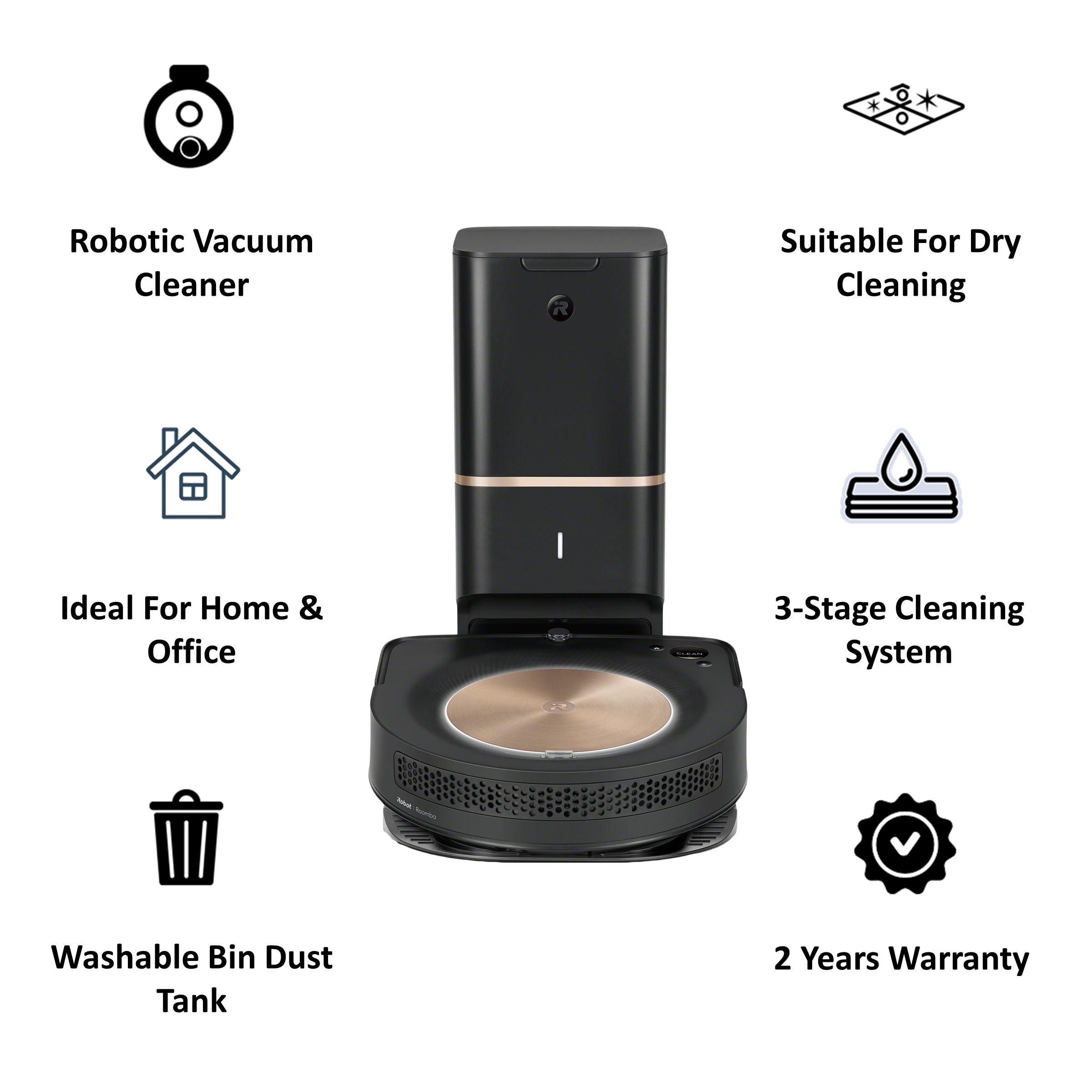 iRobot Roomba s9 Plus 1200 Watts Robotic Vacuum Cleaner (0.55 Litres Tank, s9558, Black) iRobot Roomba s9 Plus 1200 Watts Robotic Vacuum Cleaner (0.55 Litres Tank, s9558, Black)_6