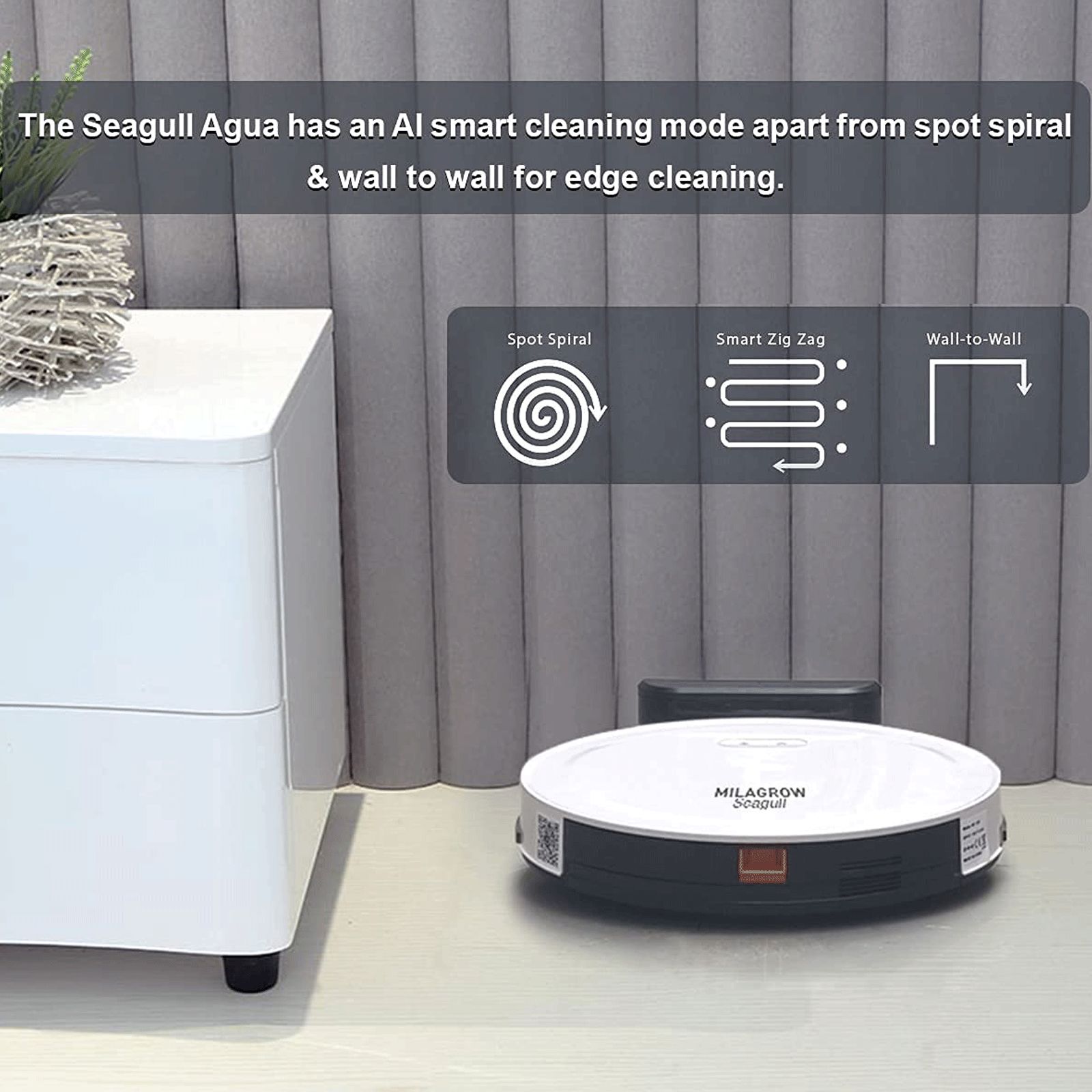MILAGROW Seagull Agua 30 Watts Robotic Vacuum Cleaner (0.55 Litres Tank, White) MILAGROW Seagull Agua 30 Watts Robotic Vacuum Cleaner (0.55 Litres Tank, White)_4