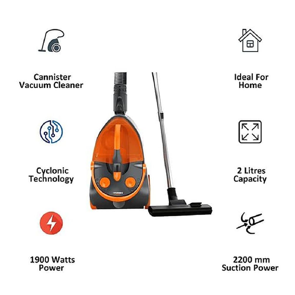 EUREKA FORBES MaxxVac 1900W Dry Vacuum Cleaner with Cyclonic Technology (Bagless Easy Dust Disposal, Black & Orange)_10