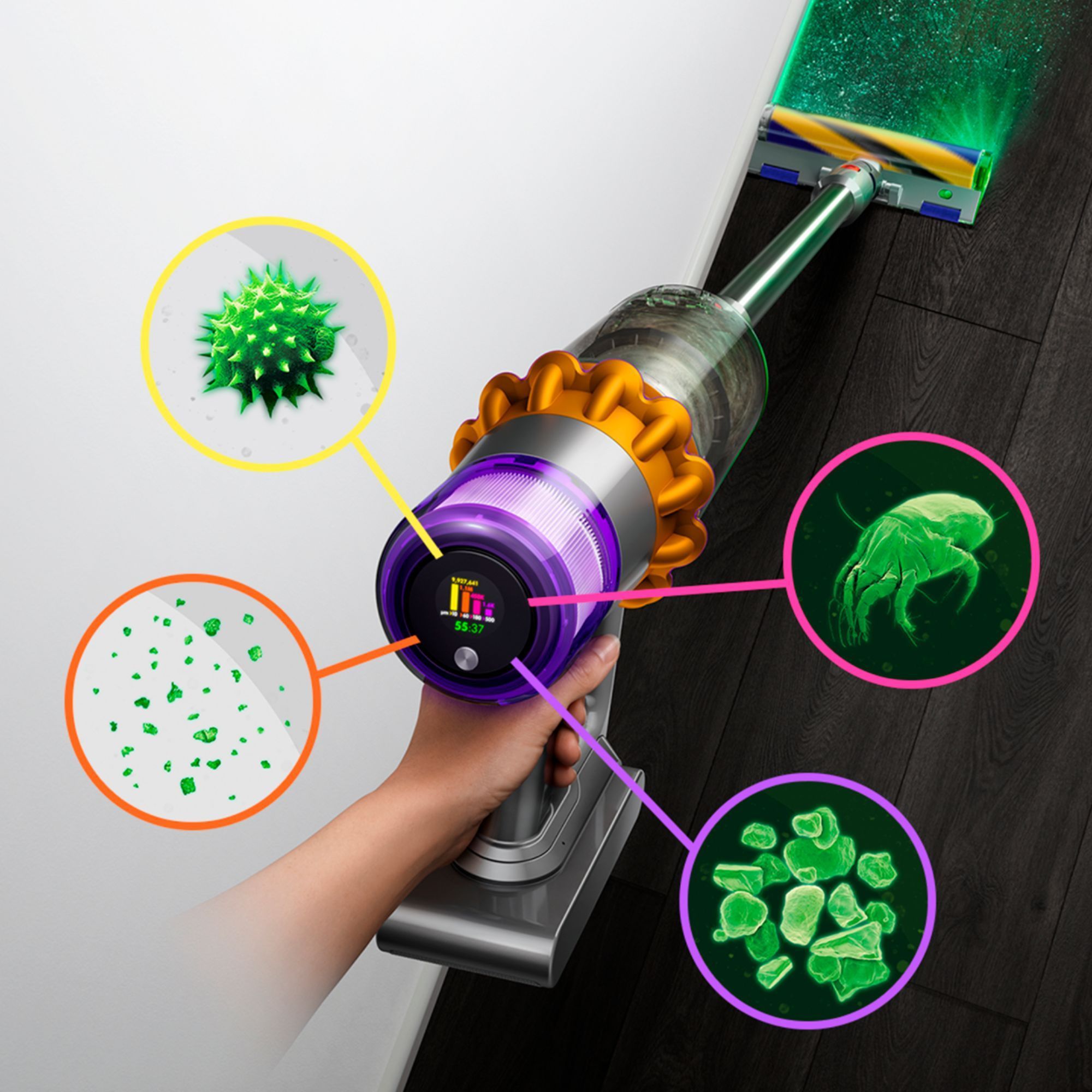 dyson V15 Detect Dry Vacuum Cleaner (381356-01, Silver/Yellow) dyson V15 Detect Dry Vacuum Cleaner (381356-01, Silver/Yellow)_2