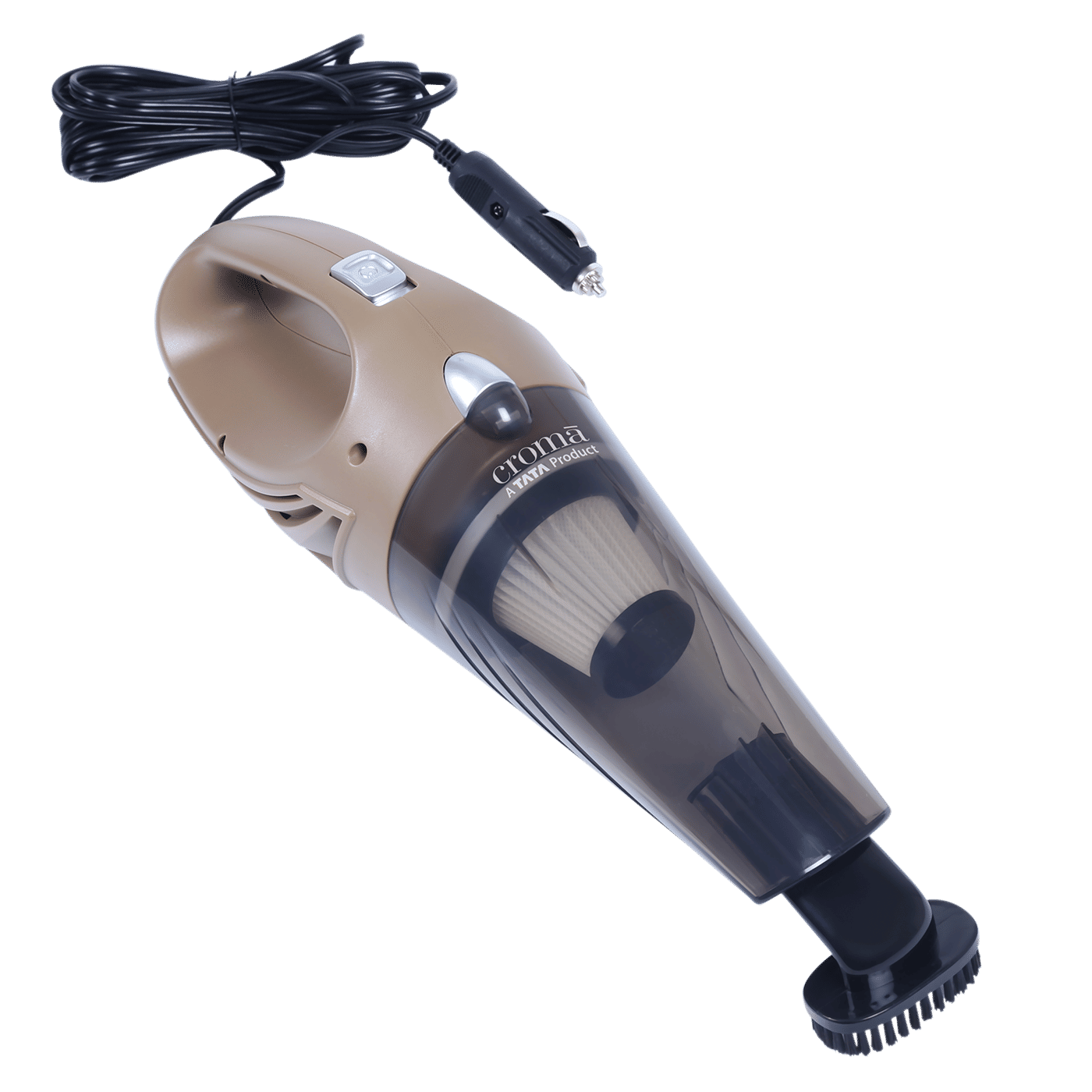 Croma 106W Car Vacuum Cleaner with Bagless Dust Tank (Strong Suction, Brown)_1