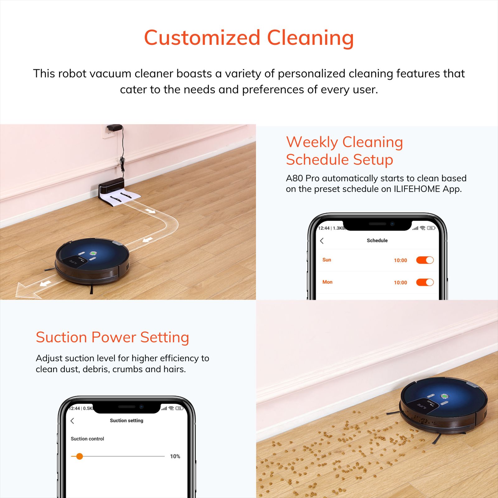 ILIFE A80 Pro Robotic Vacuum Cleaner & Mop with Wi-Fi Connectivity (Alexa & Google Assistant, Gradient Blue) ILIFE A80 Pro Robotic Vacuum Cleaner & Mop with Wi-Fi Connectivity (Alexa & Google Assistant, Gradient Blue)_15