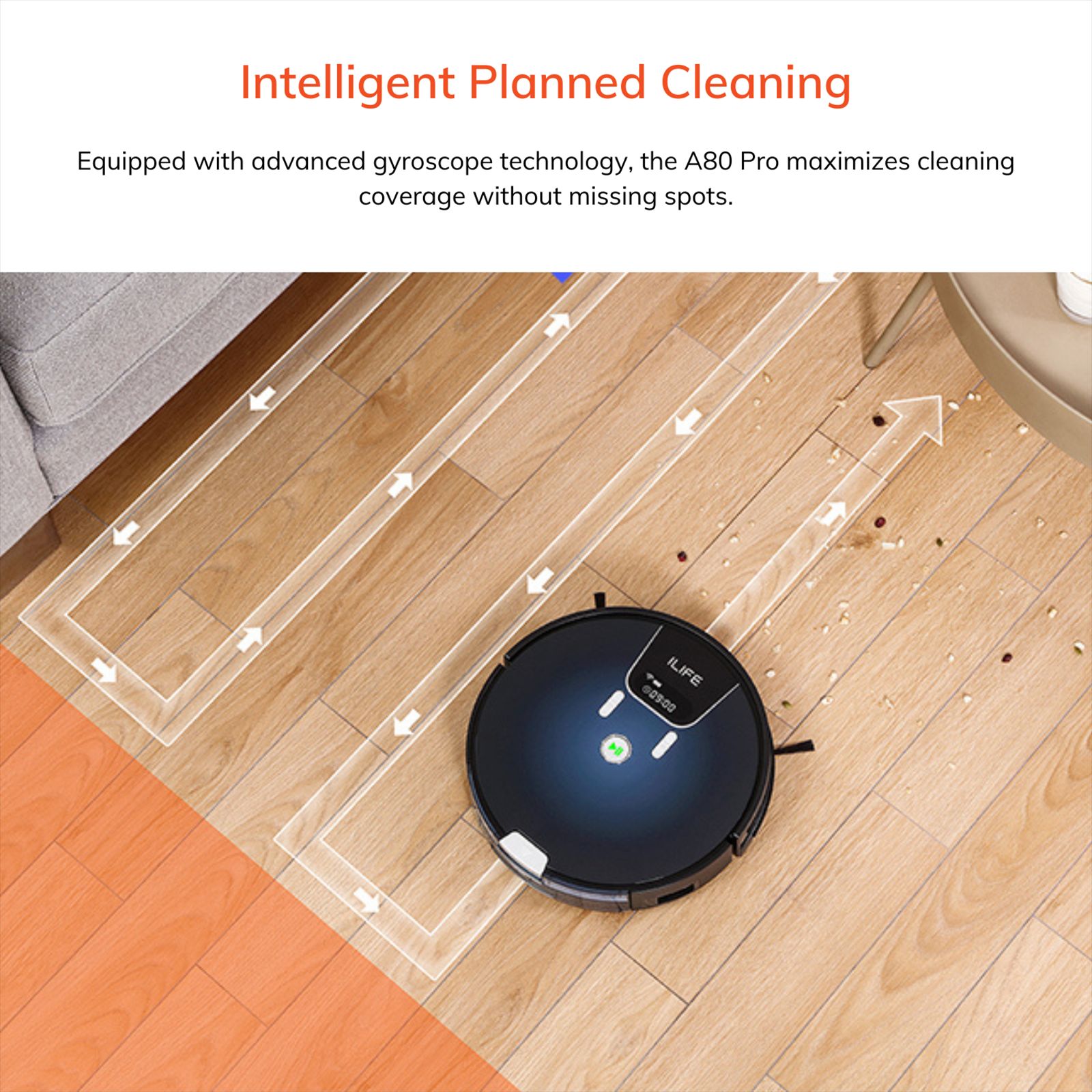 ILIFE A80 Pro Robotic Vacuum Cleaner & Mop with Wi-Fi Connectivity (Alexa & Google Assistant, Gradient Blue) ILIFE A80 Pro Robotic Vacuum Cleaner & Mop with Wi-Fi Connectivity (Alexa & Google Assistant, Gradient Blue)_5