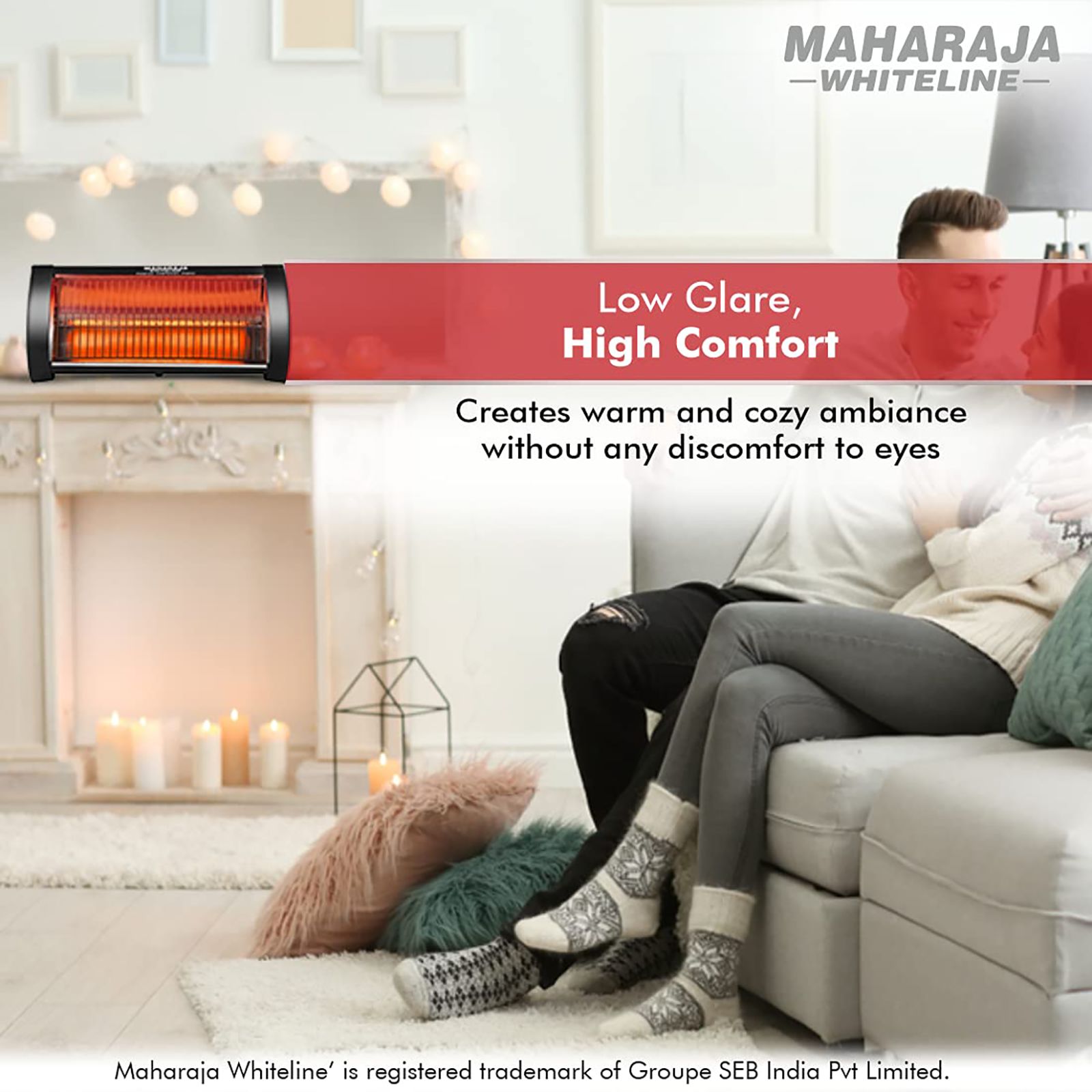 MAHARAJA WHITELINE Nano Carbon 500 Watts Carbon Room Heater (Low Glare Technology, Black)_5
