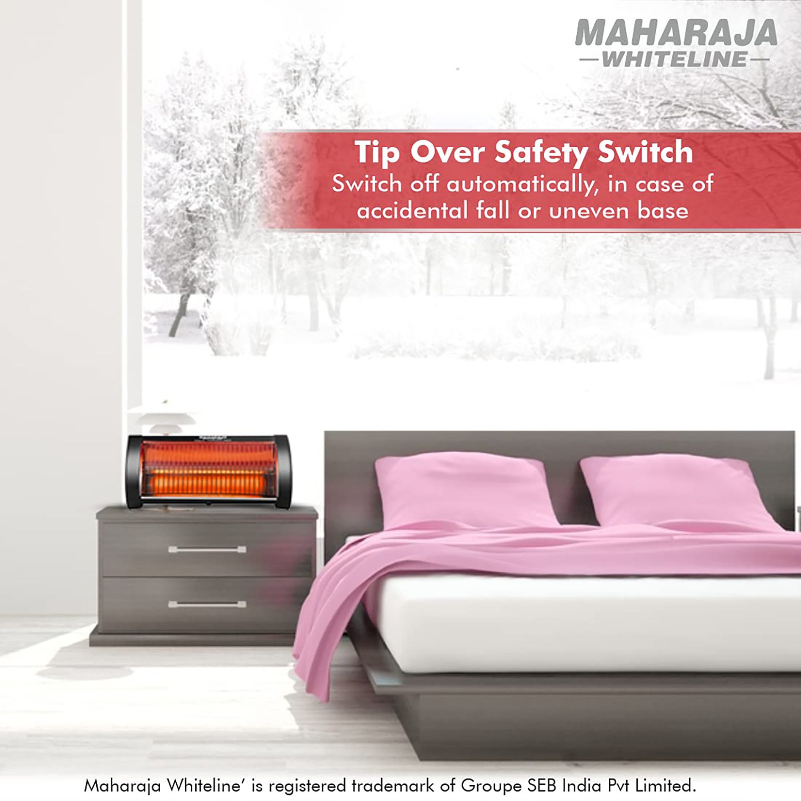 MAHARAJA WHITELINE Nano Carbon 500 Watts Carbon Room Heater (Low Glare Technology, Black)_7