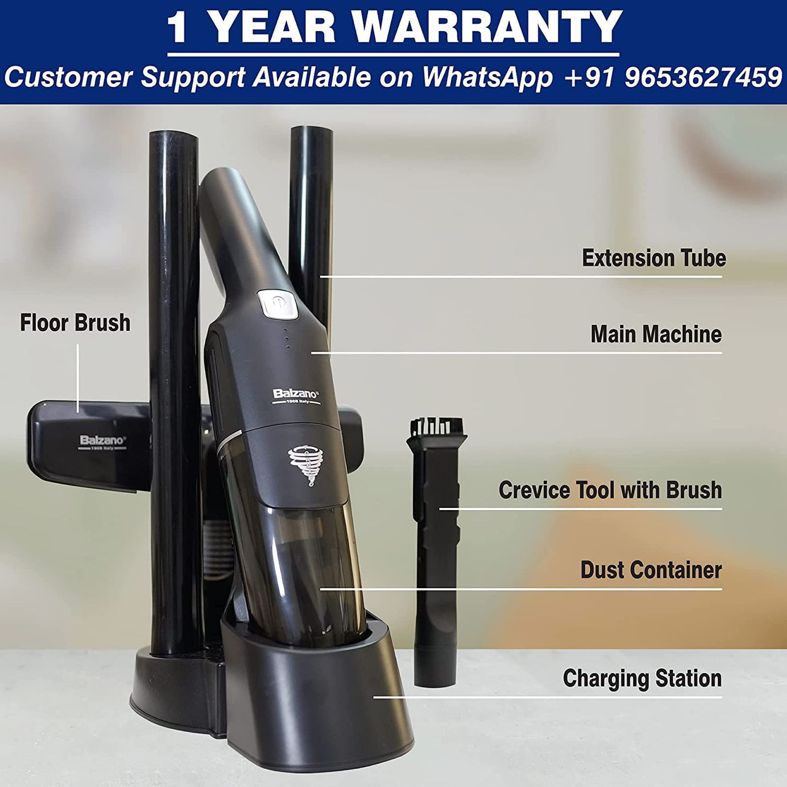 Balzano Tornado 2 in 1 100 Watts Portable Vacuum Cleaner (0.5 Litres, K-908-2, Black) Balzano Tornado 2 in 1 100 Watts Portable Vacuum Cleaner (0.5 Litres, K-908-2, Black)_2