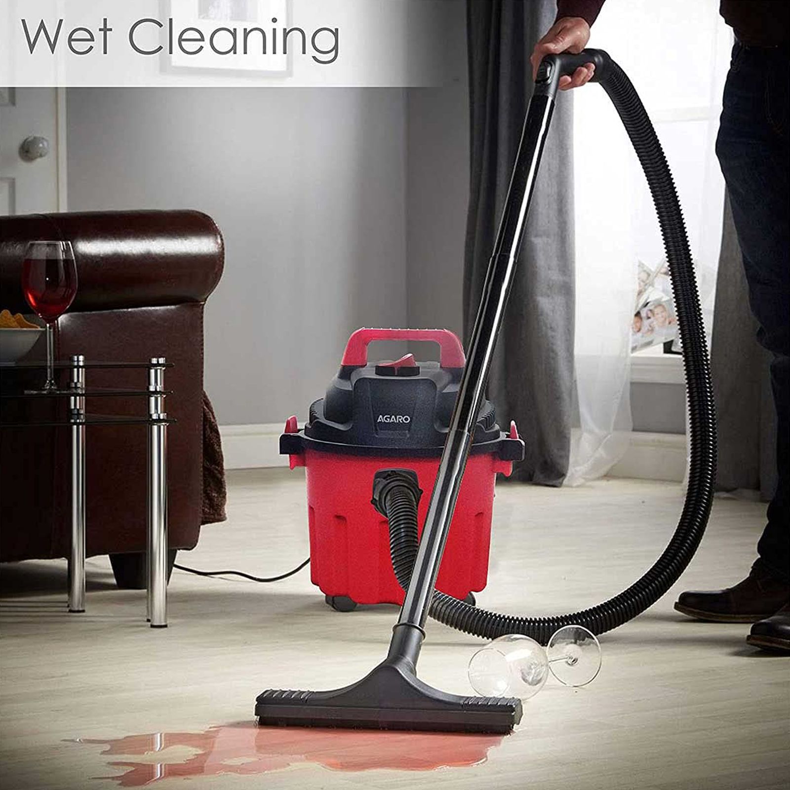 AGARO Rapid 1000W Wet & Dry Vacuum Cleaner with Turbo Motor (Dual Operations, Red)_5